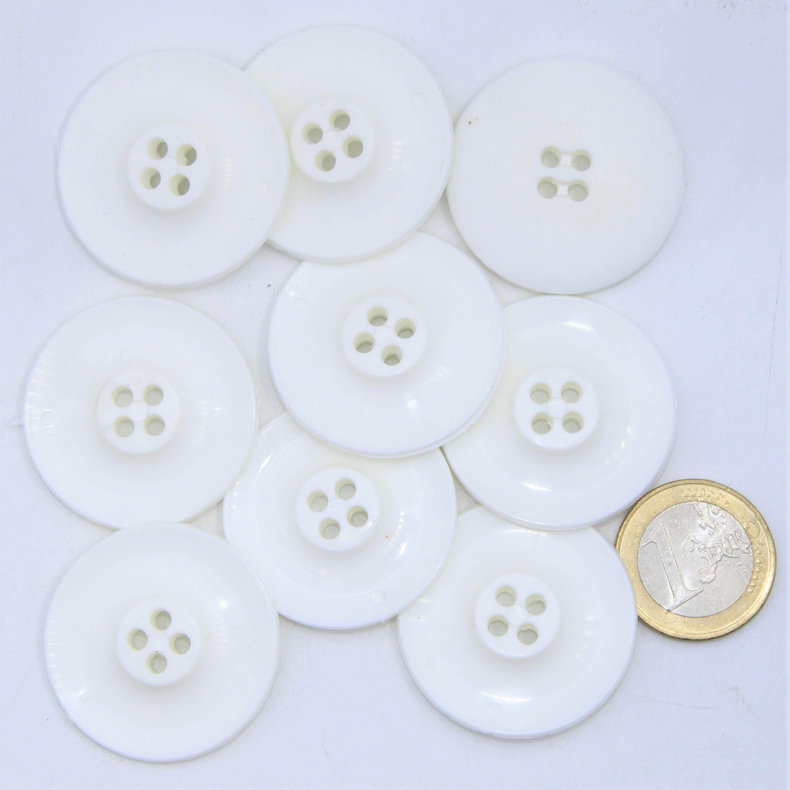 White Jacket Nylon 4 holes Button #KN44001 - ACCESSOIRES LEDUC BV