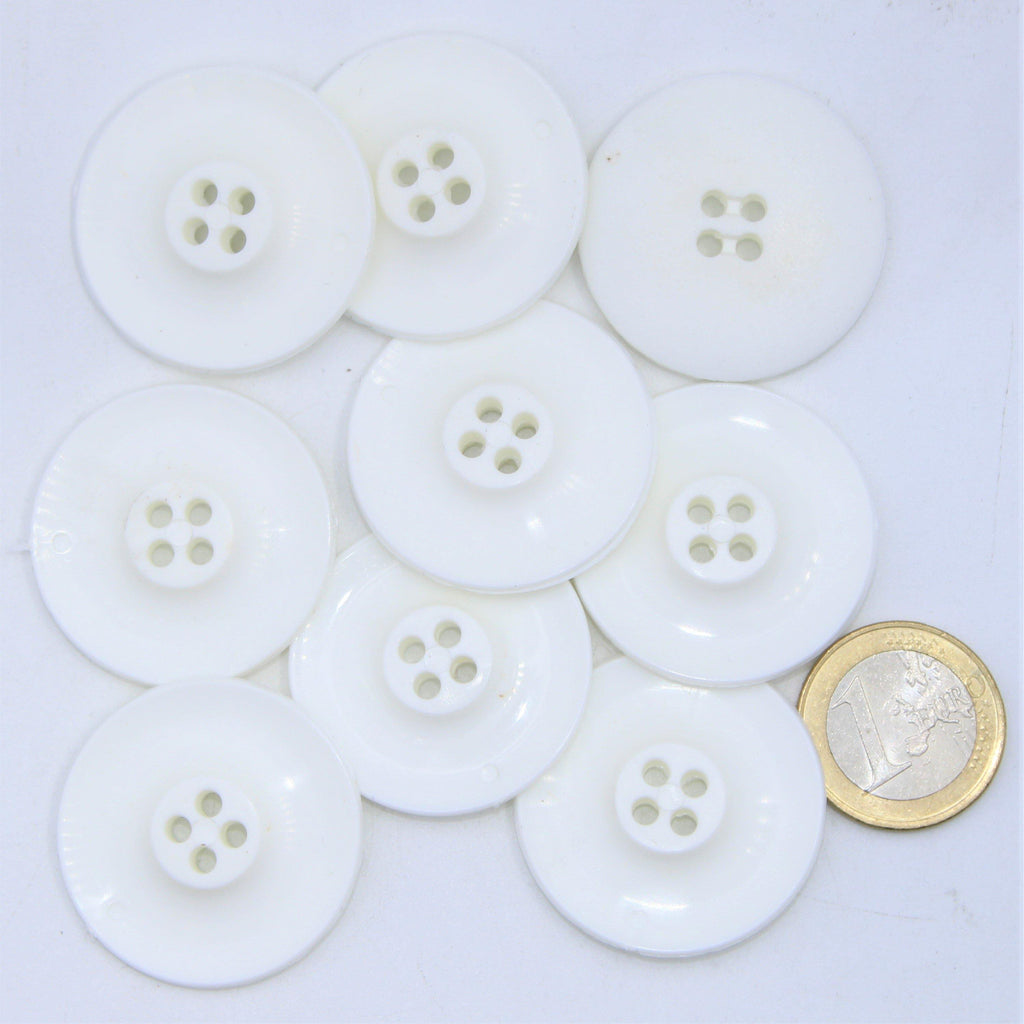 White Jacket Nylon 4 holes  Button #KN44001 - ACCESSOIRES LEDUC