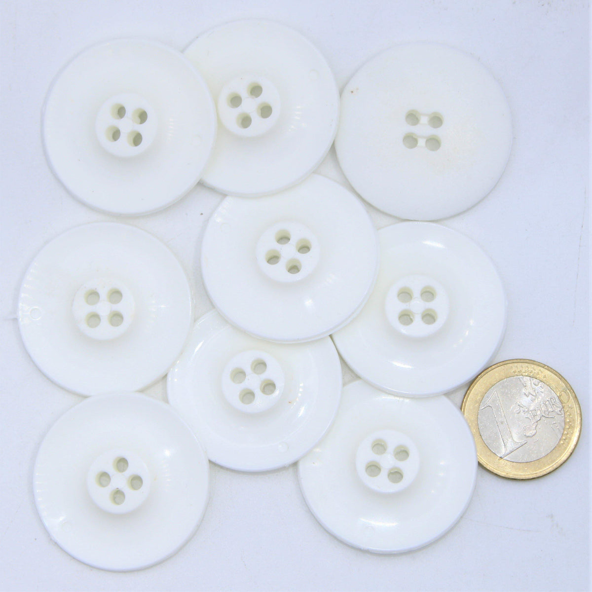 White Jacket Nylon 4 holes Button #KN44001 - ACCESSOIRES LEDUC BV