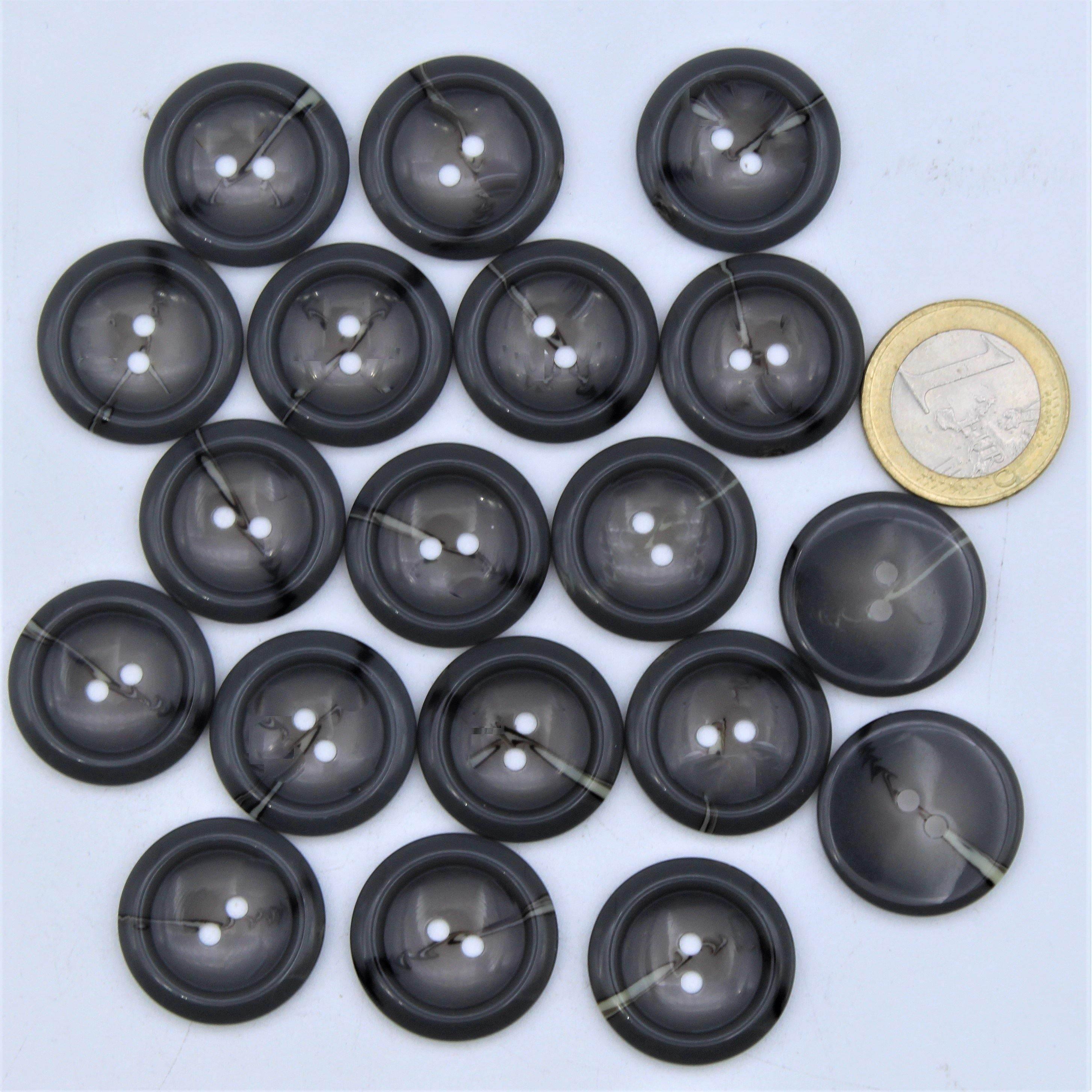 Polyester Grey Stone Vein Button 2 holes #KP24006 - ACCESSOIRES LEDUC BV