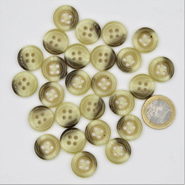 Polyester Marble Button 2 Colors 4 holes #KP44000 - ACCESSOIRES LEDUC BV