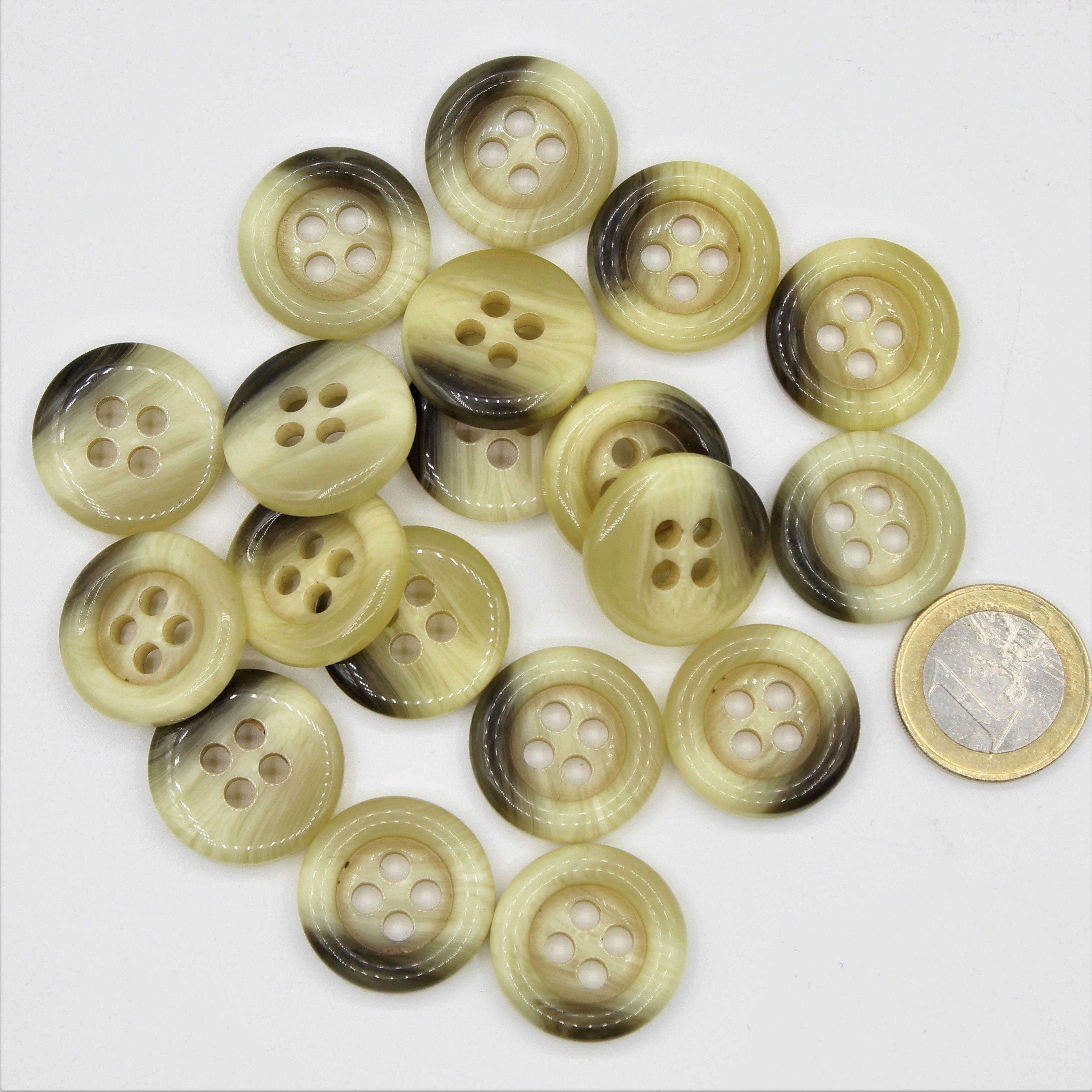 Polyester Marble Button 2 Colors 4 holes #KP44000 - ACCESSOIRES LEDUC BV