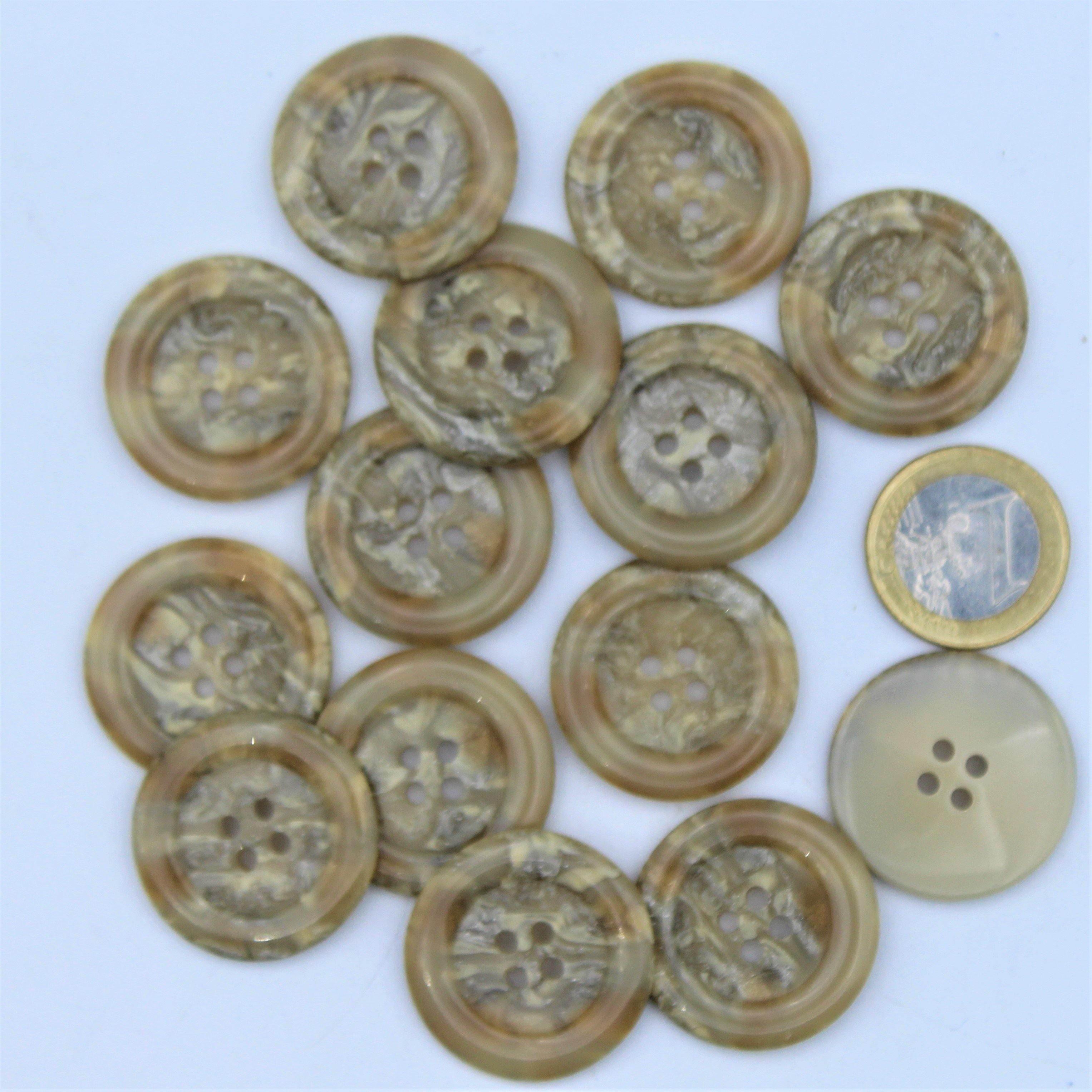 Polyester Light Brown Button 4 holes #KP44004 - ACCESSOIRES LEDUC BV