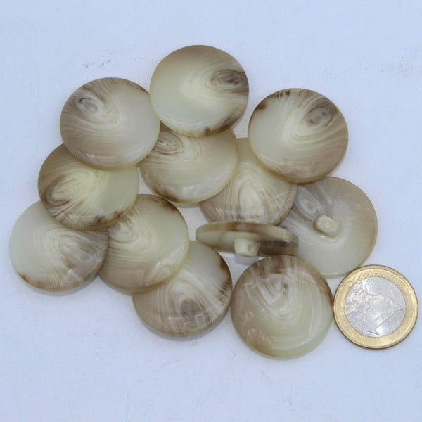 Polyester Offwhite Marble Shank Button #KPQ4001 - ACCESSOIRES LEDUC BV