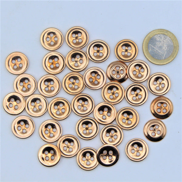 Coppery Zamak Button 4 holes #KZ44000 - ACCESSOIRES LEDUC BV