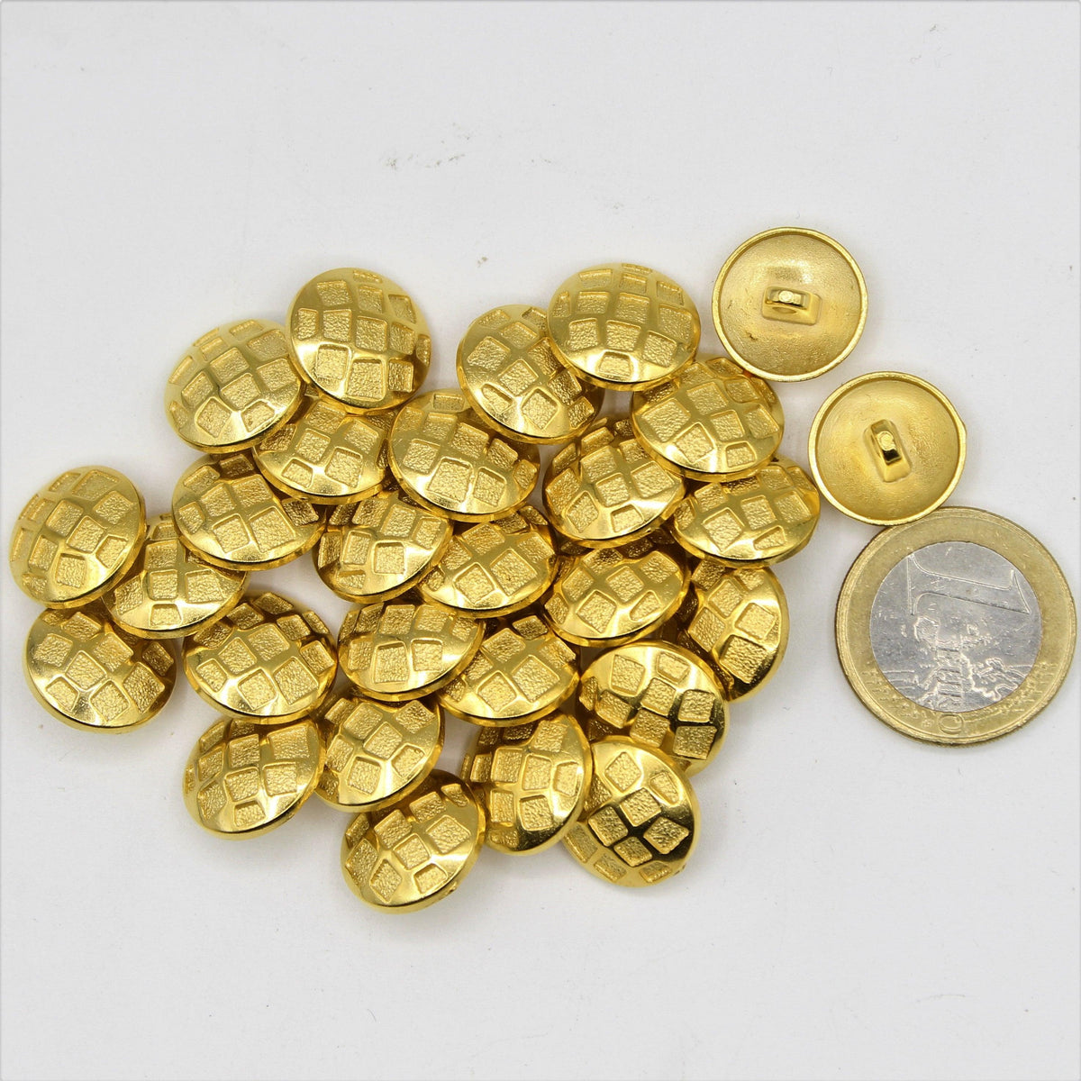 Gold  Zamak Vintage English Blazer Shank Button #KZQ4000 - ACCESSOIRES LEDUC