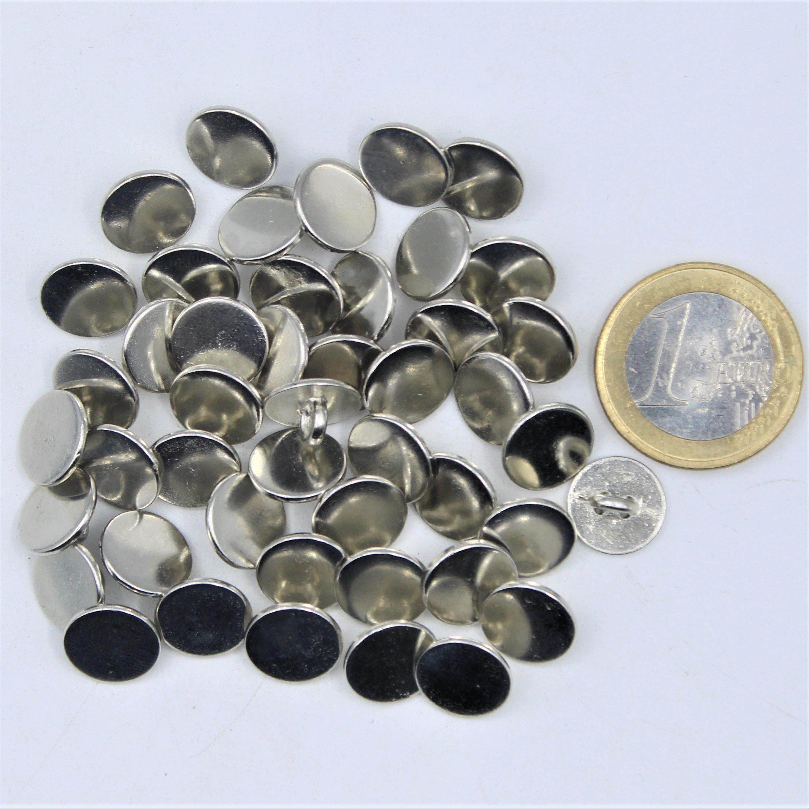 Silver Smooth Mirror Jacket Shank Button #KZQ400211 - ACCESSOIRES LEDUC BV