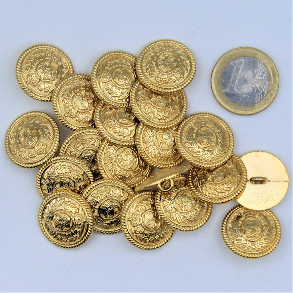 Old Military Gold Zamak Shank Button #KZQ44001 - ACCESSOIRES LEDUC