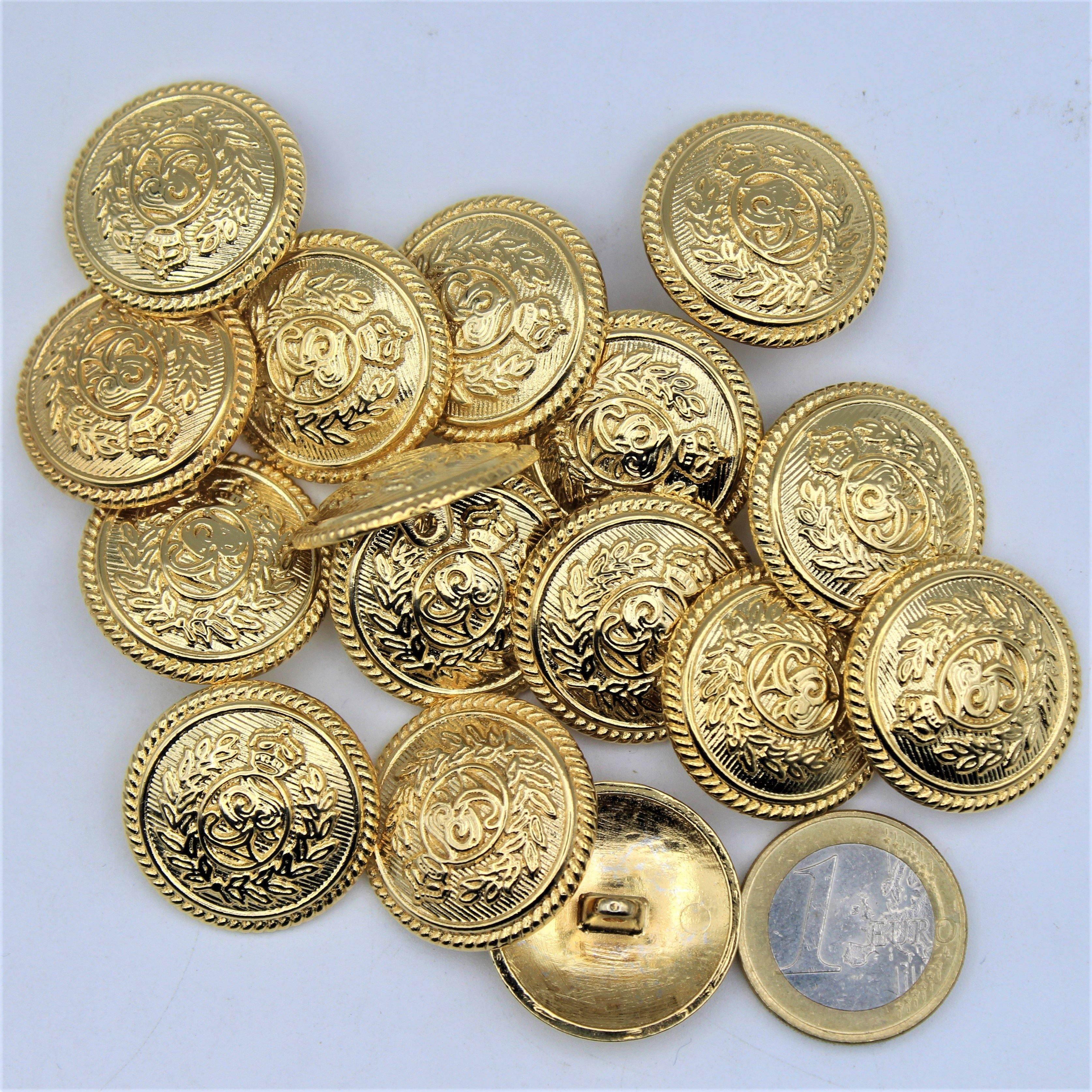 Old Military Gold Zamak Shank Button #KZQ4001 - ACCESSOIRES LEDUC BV