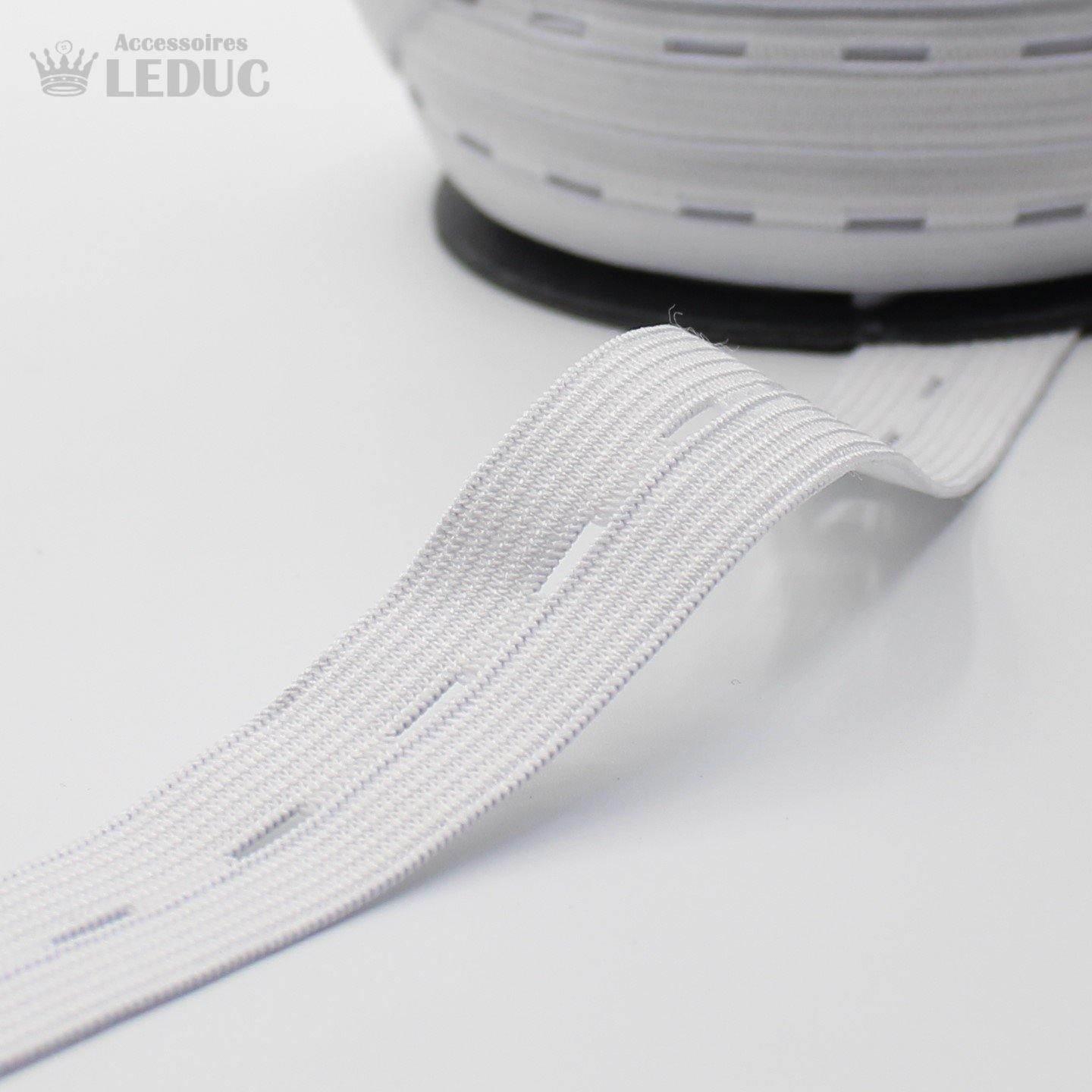 5 Meters BUTTON HOLE ELASTIC 20MM - ACCESSOIRES LEDUC BV