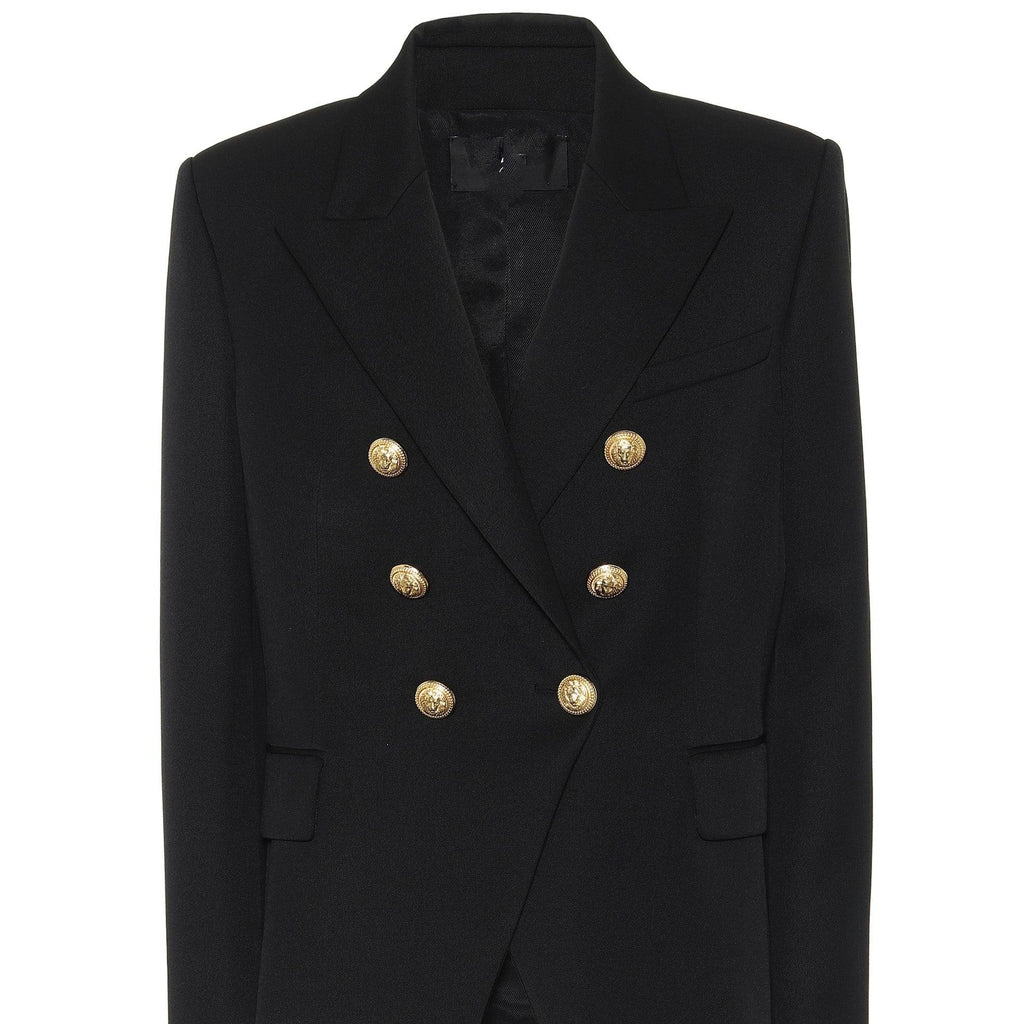 double-breasted anchor buttons coat