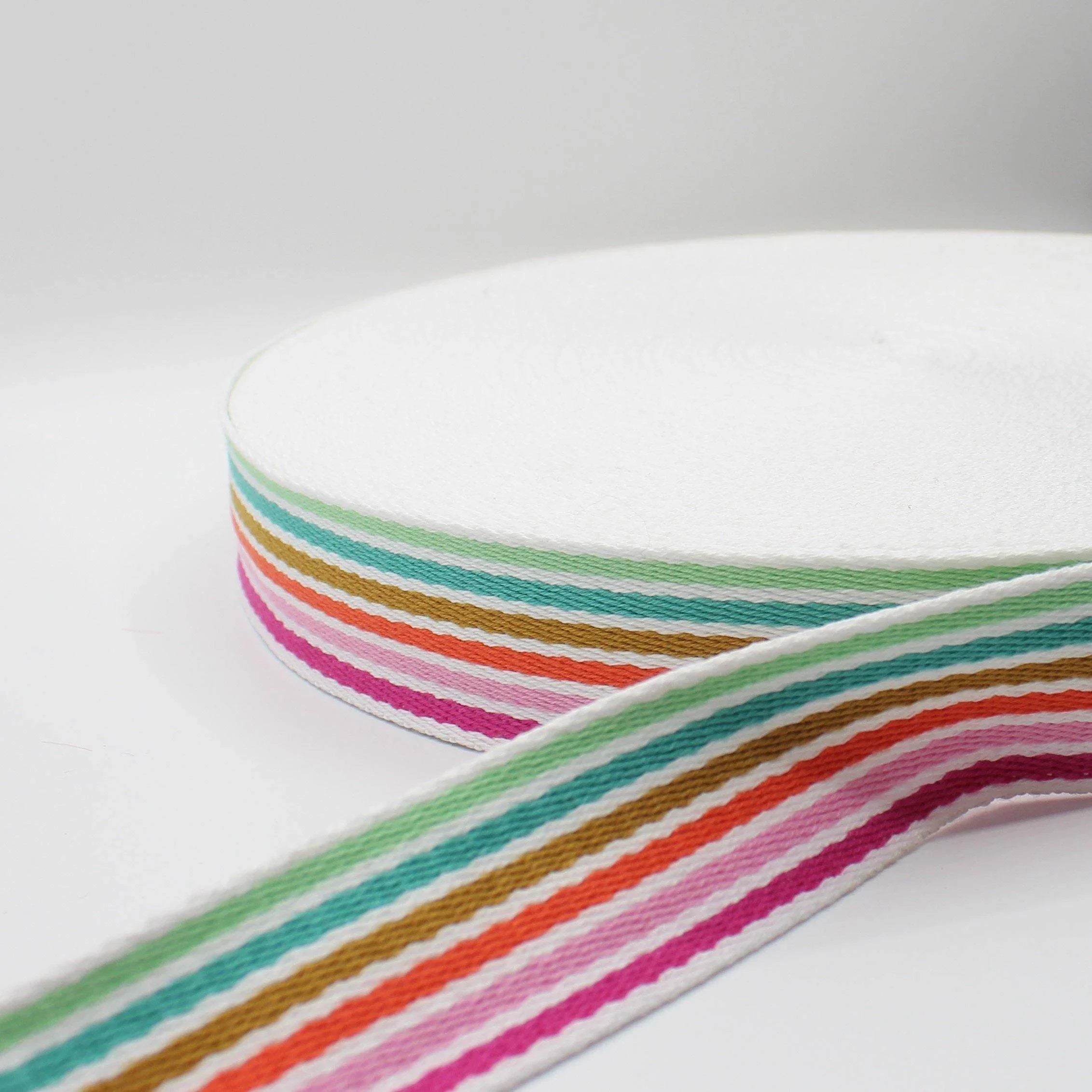 5 meters Multi - Striped Webbing 40mm #RUB1912 - ACCESSOIRES LEDUC BV