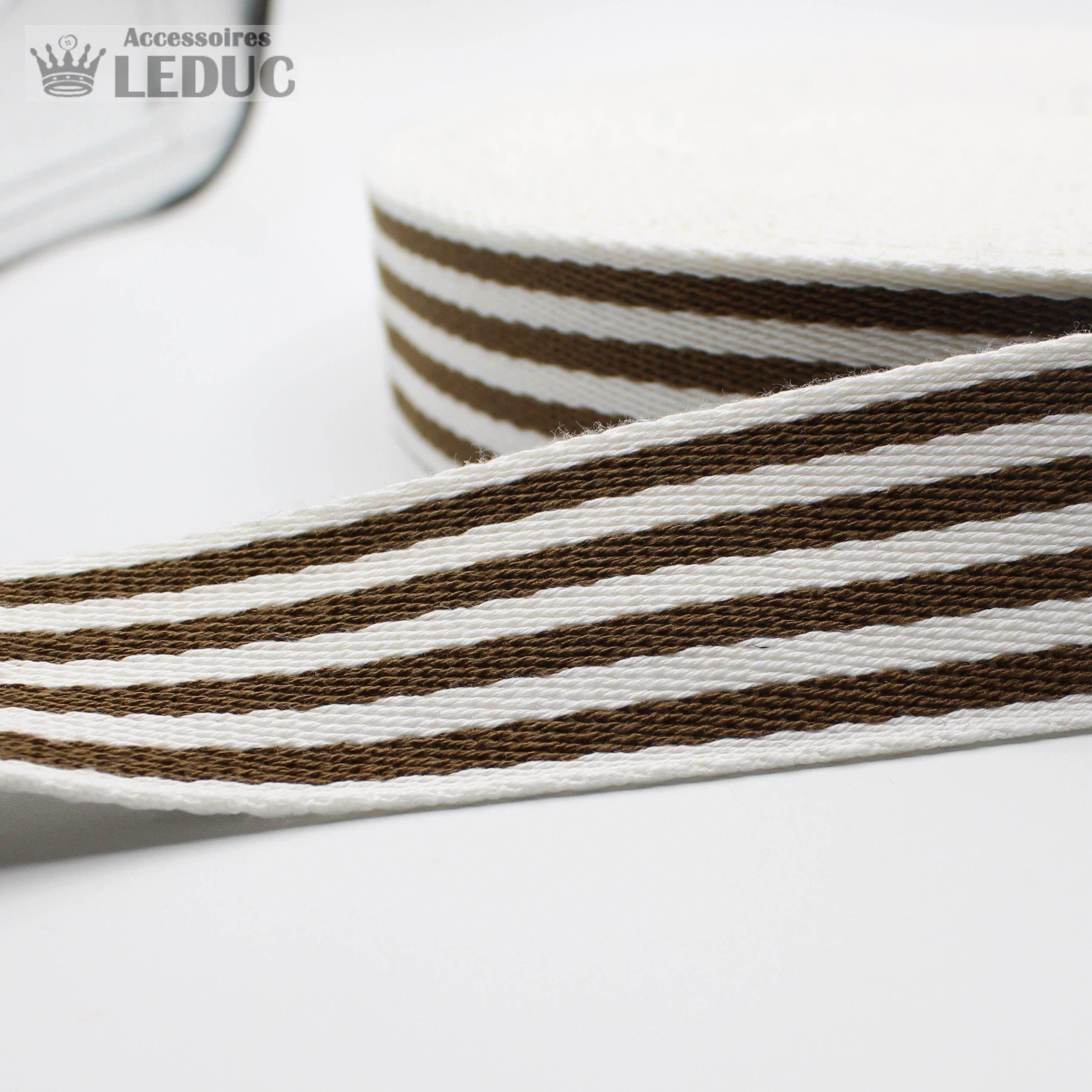 5 meters Multi - Striped Webbing 40mm #RUB1912 - ACCESSOIRES LEDUC BV