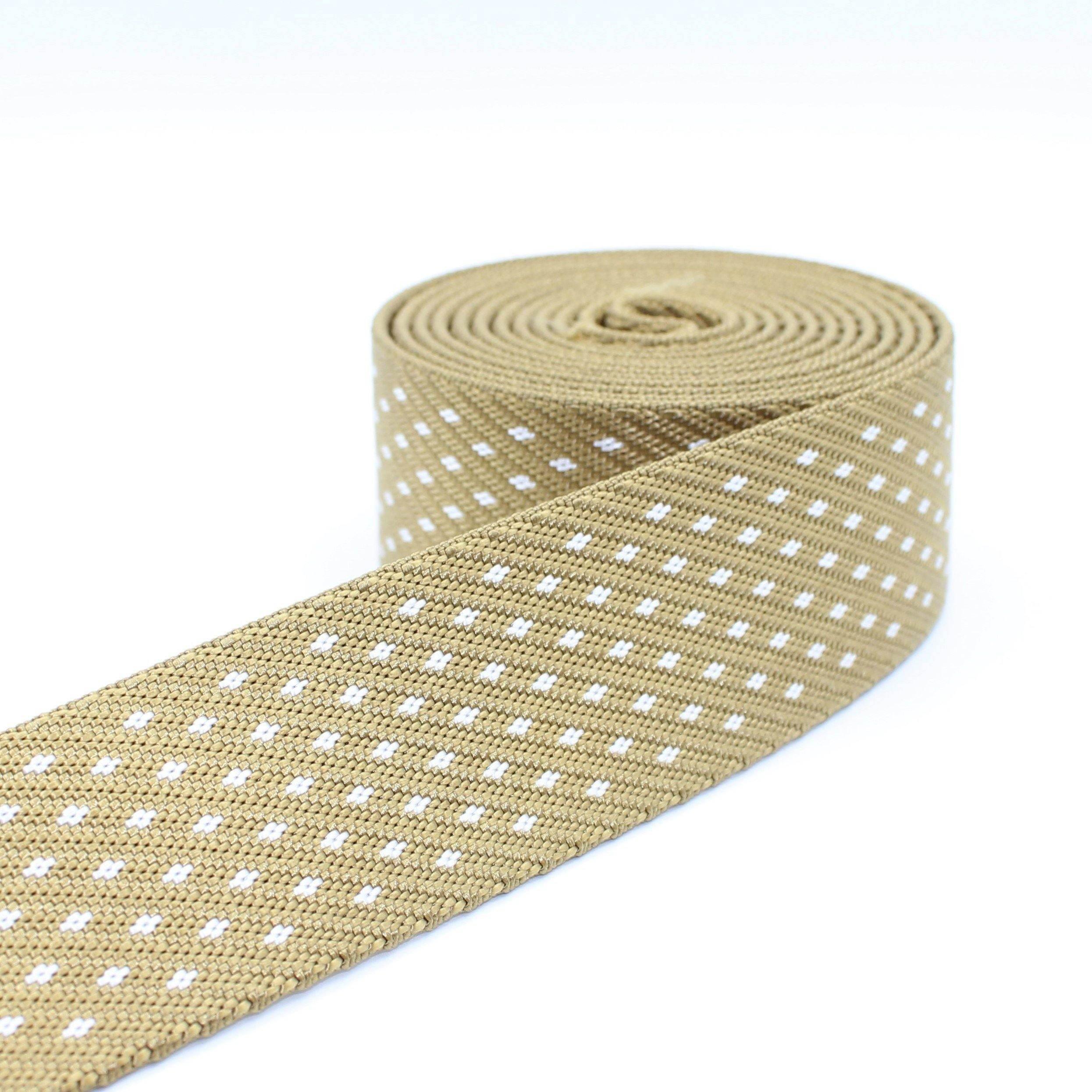 5 meters Shiny Webbing w Lurex Dots 38mm #RUB1929 - ACCESSOIRES LEDUC BV