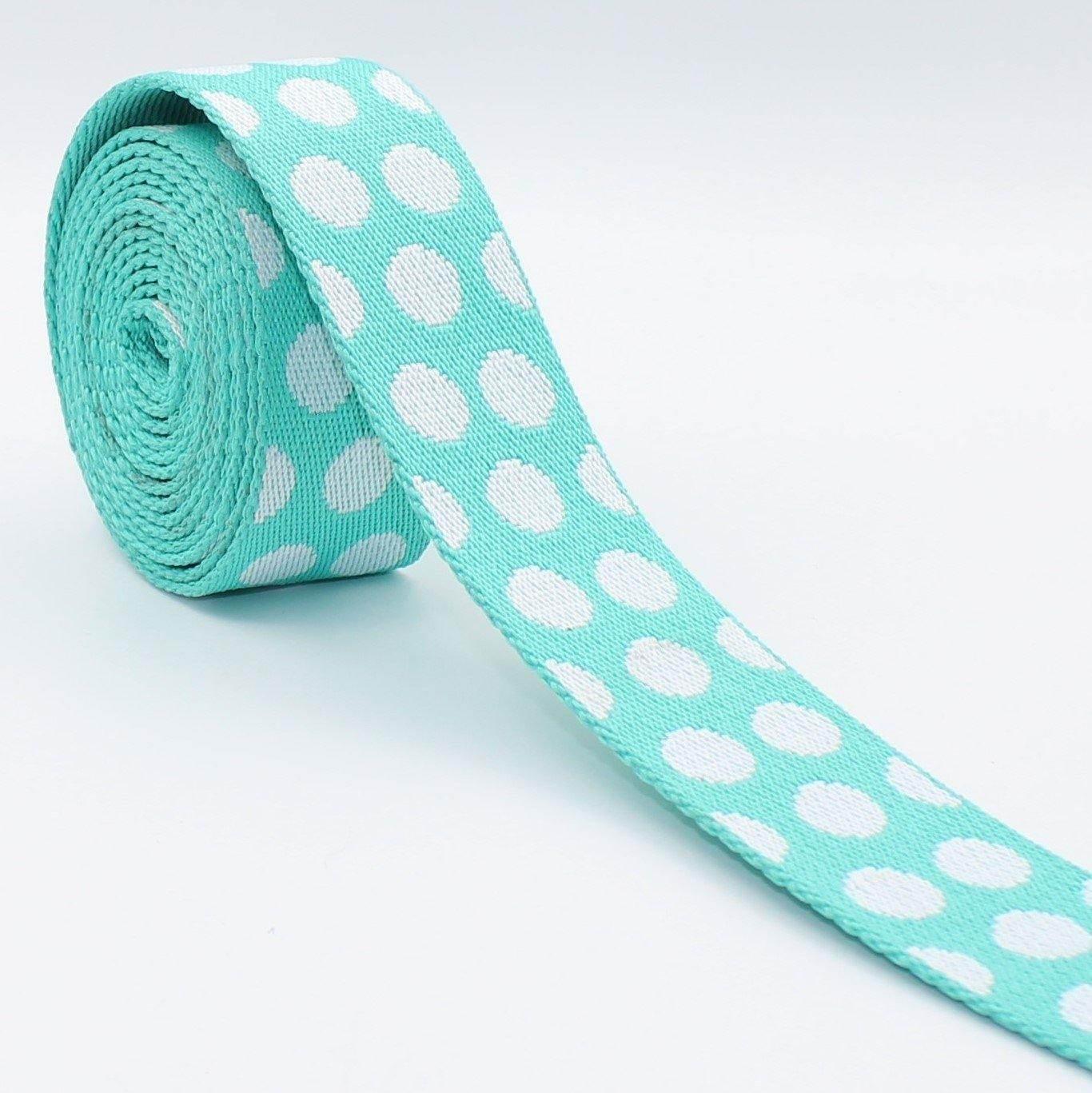 5 meters Polka Dots Webbing 36mm #RUB1933 - ACCESSOIRES LEDUC BV