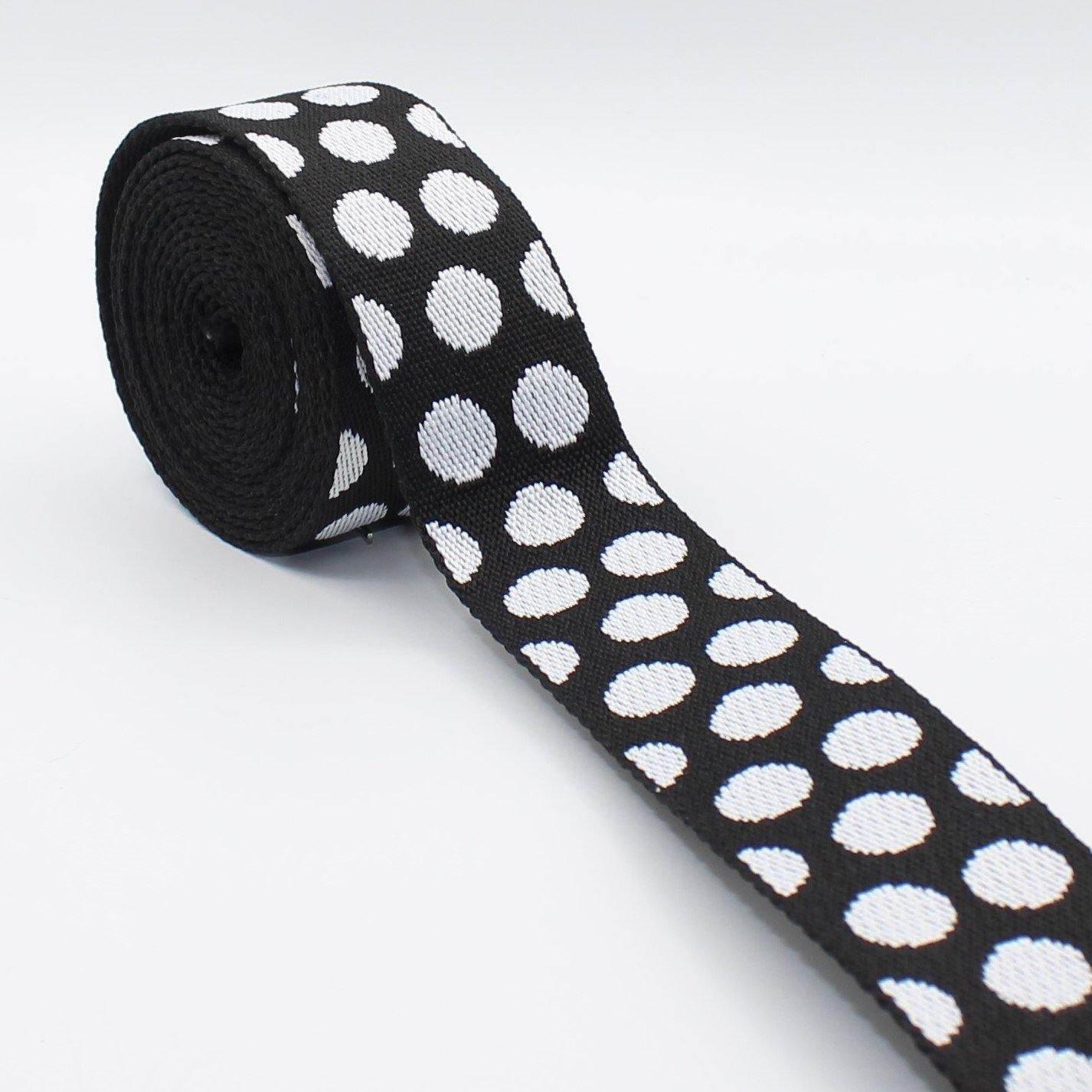 5 meters Polka Dots Webbing 36mm #RUB1933 - ACCESSOIRES LEDUC BV
