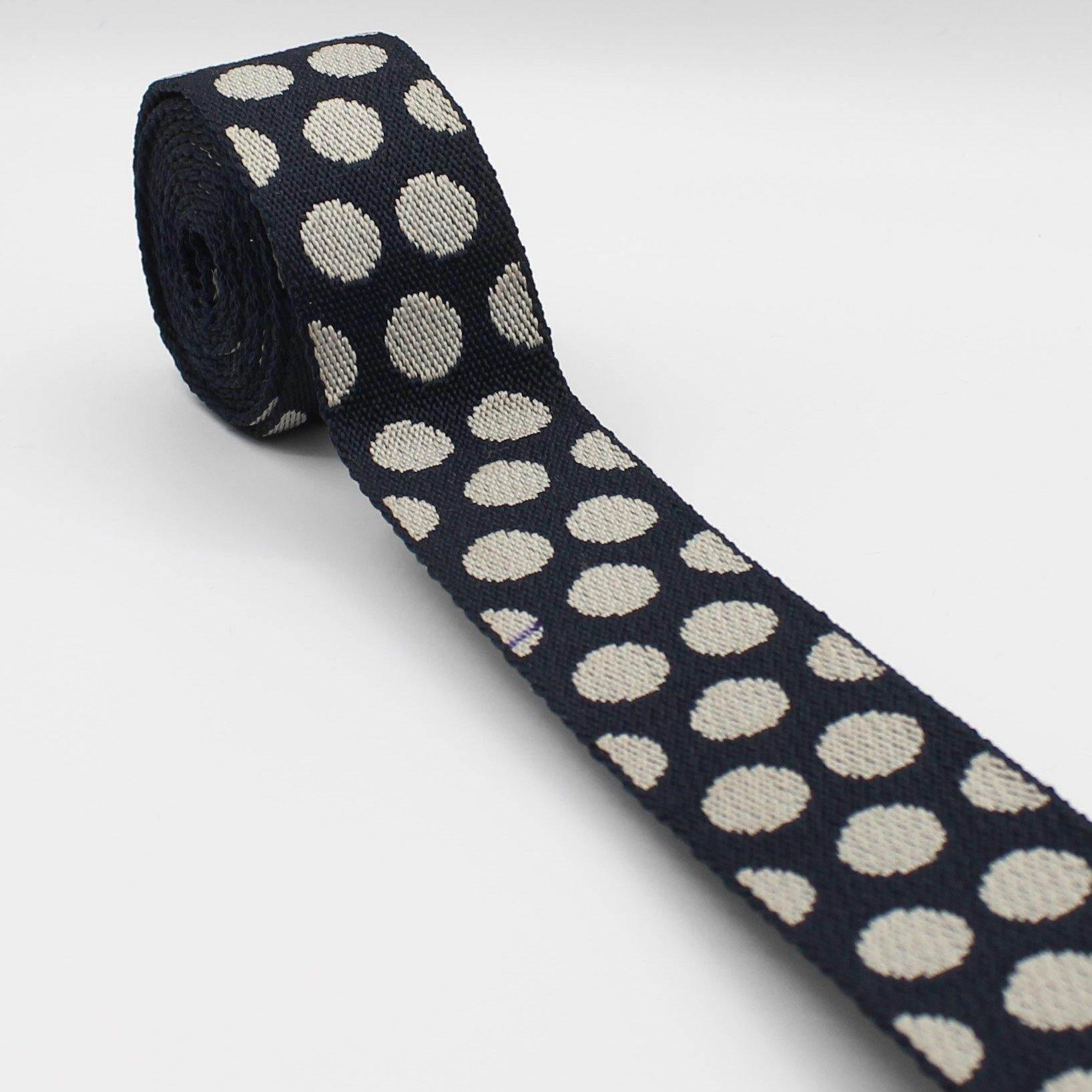 5 meters Polka Dots Webbing 36mm #RUB1933 - ACCESSOIRES LEDUC BV