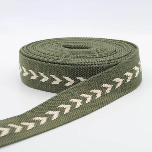 5 meters Cotton Webbing with Arrows 38mm #RUB1938 - ACCESSOIRES LEDUC BV