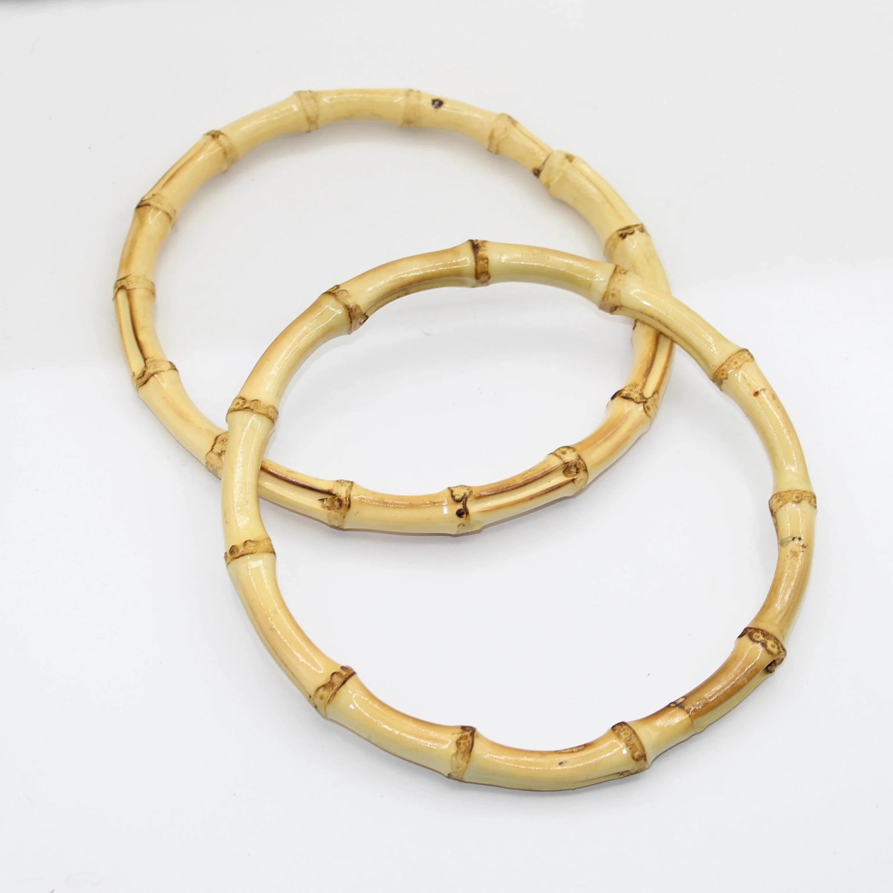 1 Pair of Real Bamboo Handles for Bags - ACCESSOIRES LEDUC BV