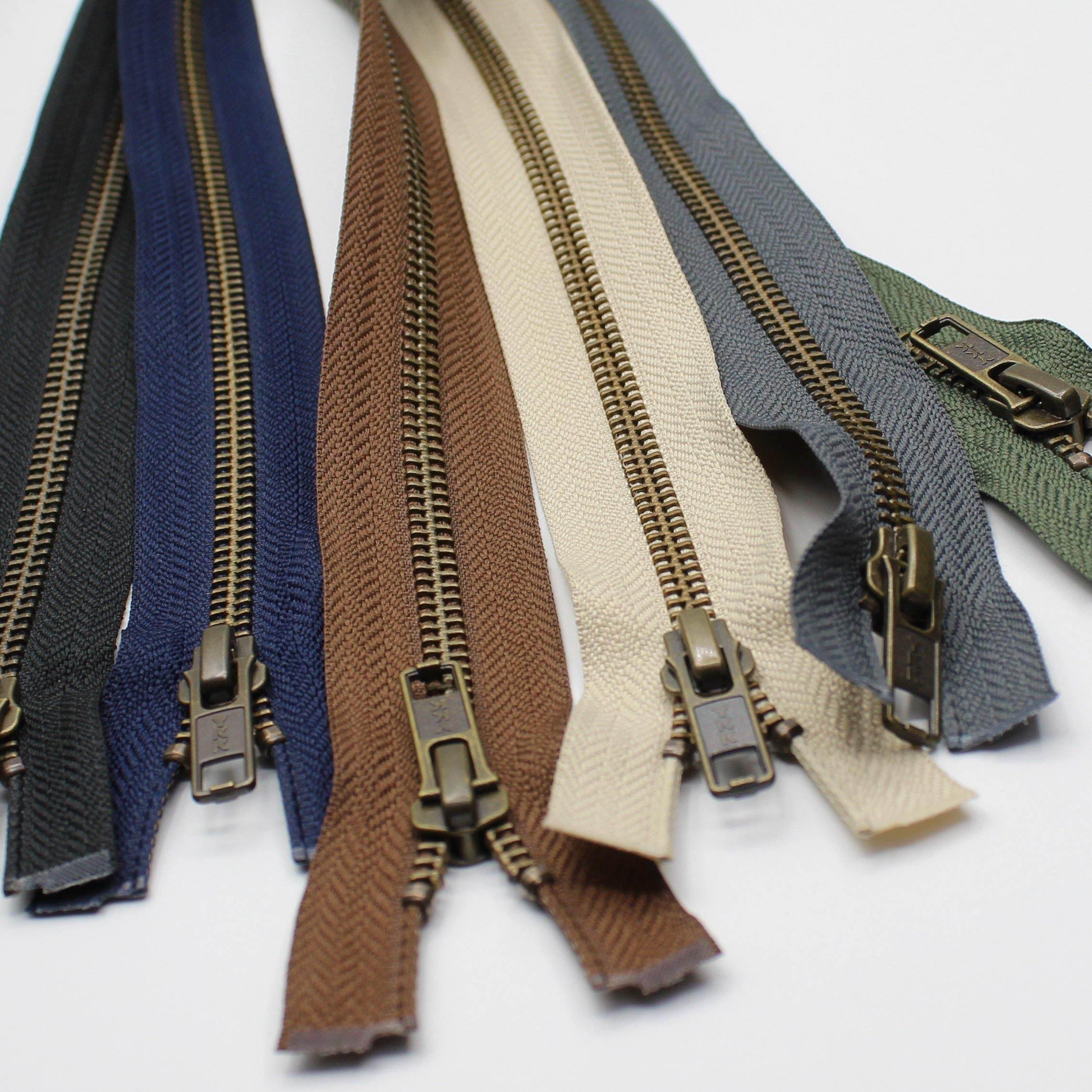 YKK - 80cm Metal Antique Bronze Zipper for Jackets - One Way Open end - ACCESSOIRES LEDUC BV