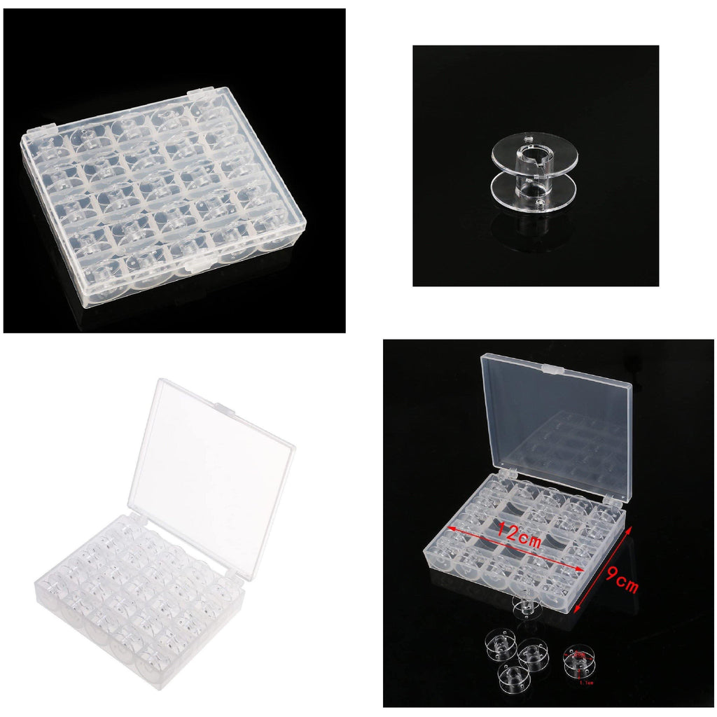 Schachtel mit 25 transparenten Spulen für Nähmaschine - ACCESSOIRES LEDUC