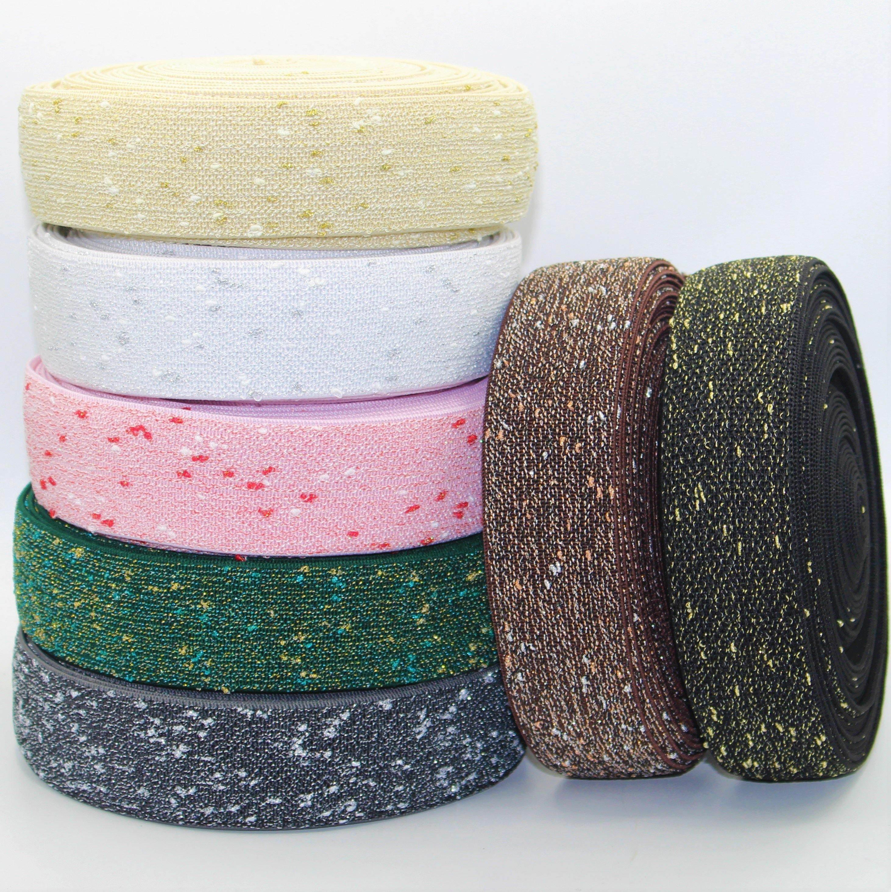 5 Meters Soft Glittery Elastic 38mm #ELA1303 - ACCESSOIRES LEDUC BV