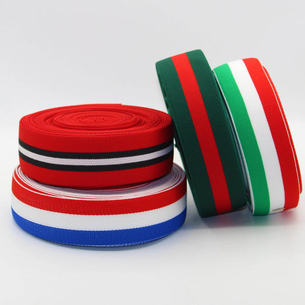 5 meters 40mm Tricolor Elastic #ELA1308 - ACCESSOIRES LEDUC BV