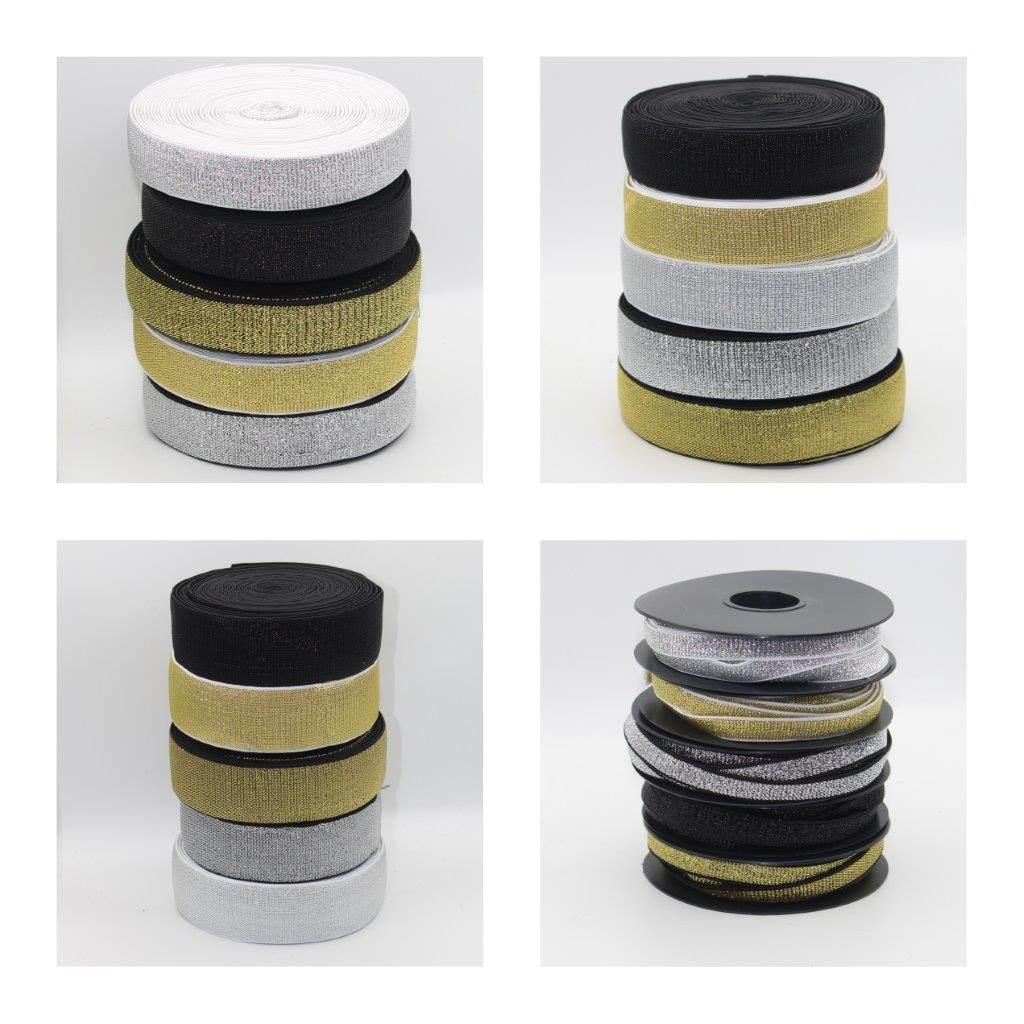 Soft Backing Lurex Elastic 10 20 25 30 or 40mm #ELA1315 - ACCESSOIRES LEDUC BV