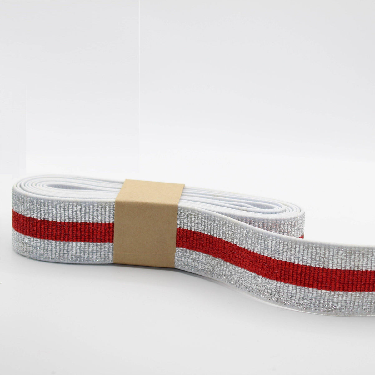 5 METERS - 40mm All Lurex Elastic Striped Gros Grain - ACCESSOIRES LEDUC