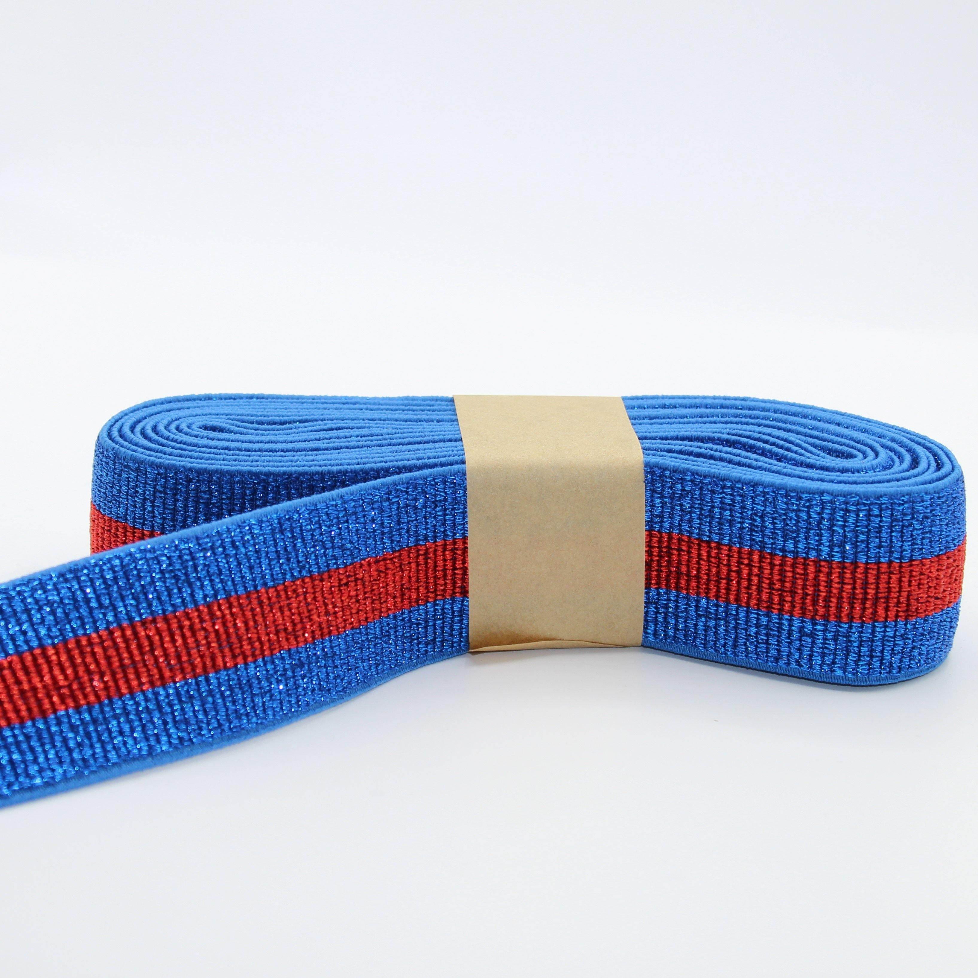 5 METERS - 40mm All Lurex Elastic Striped Gros Grain #ELA2062 - ACCESSOIRES LEDUC BV