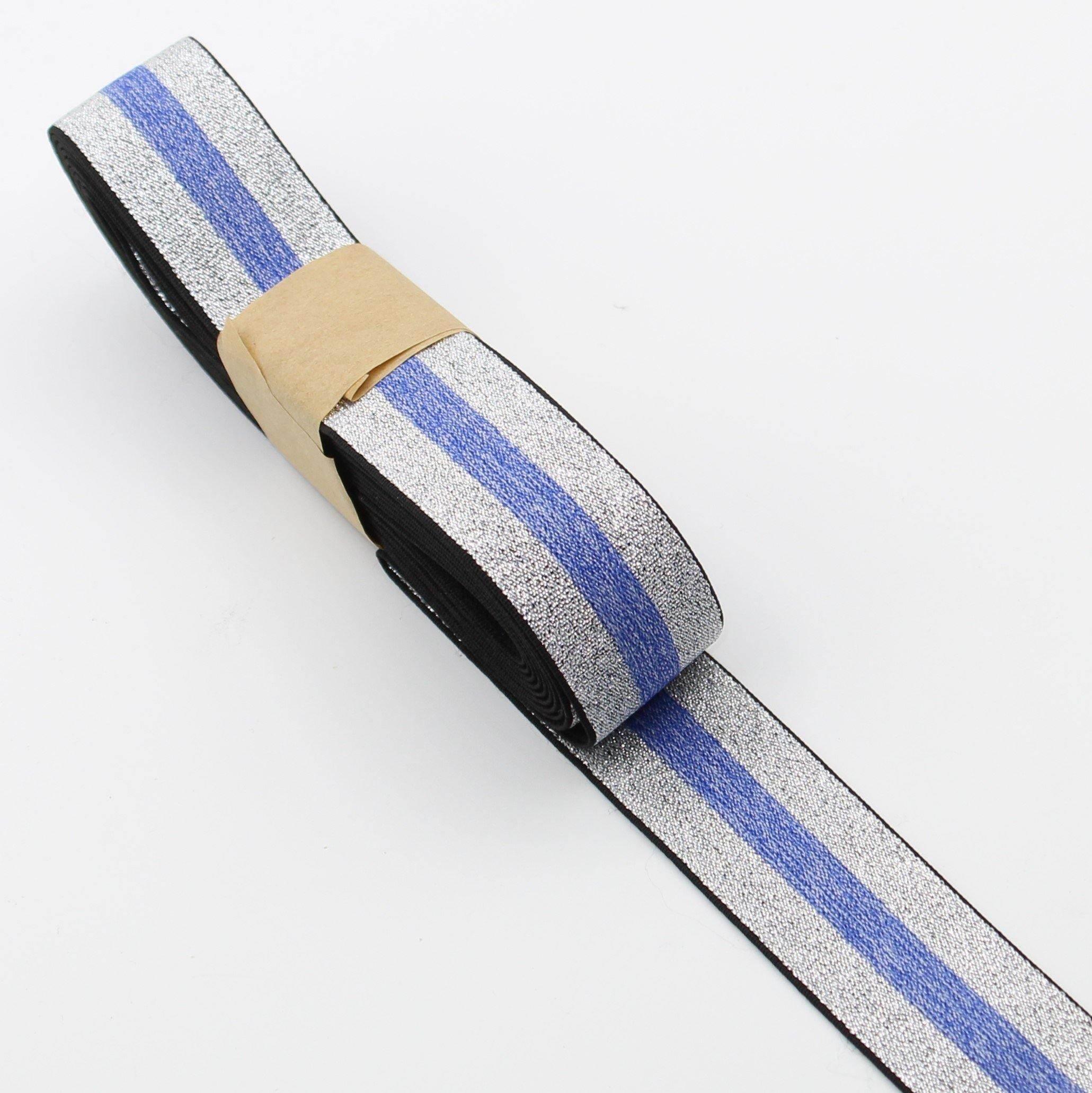 Striped Lurex Elastic 5 meters 30mm #ELA2101 - ACCESSOIRES LEDUC BV