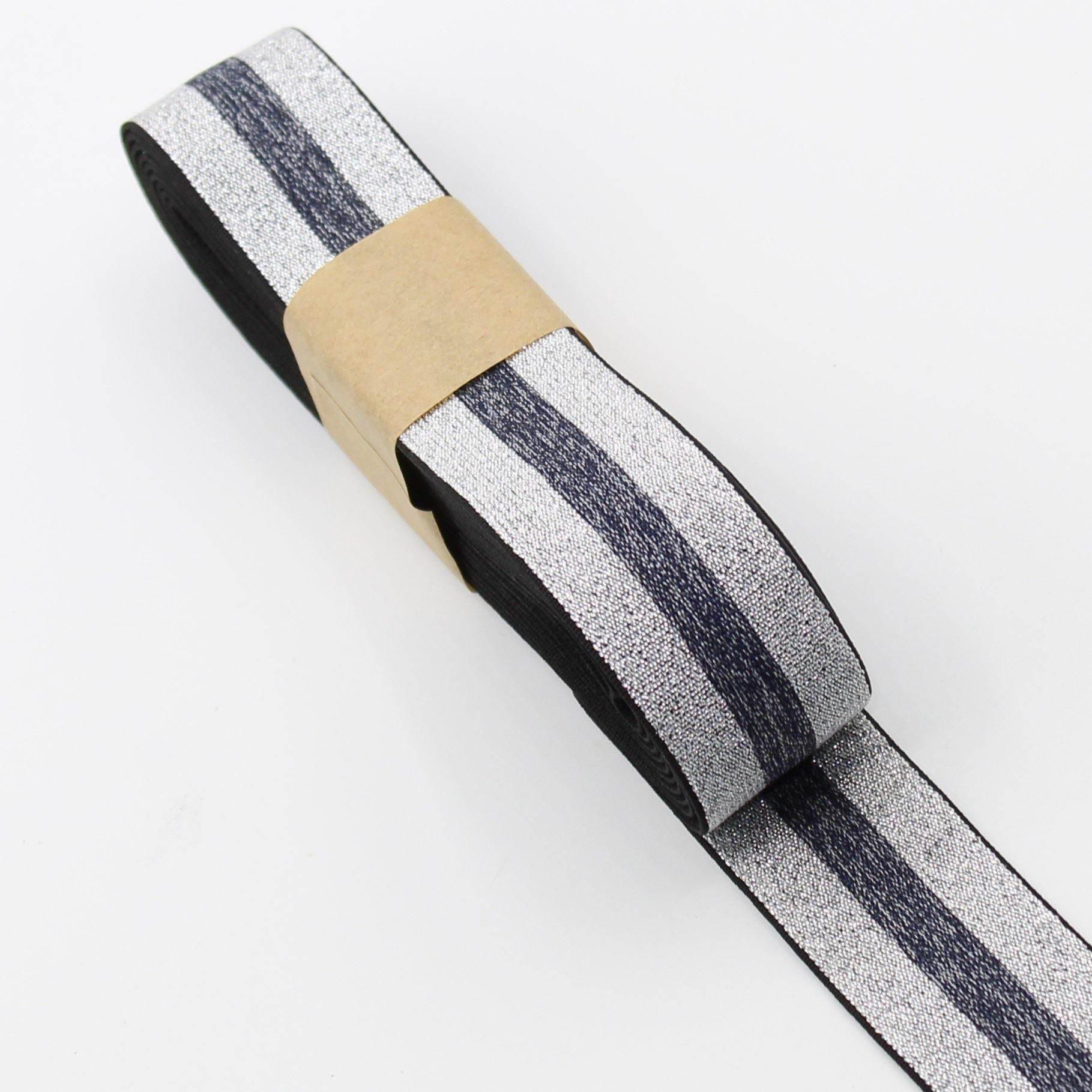 Striped Lurex Elastic 5 meters 30mm #ELA2101 - ACCESSOIRES LEDUC BV