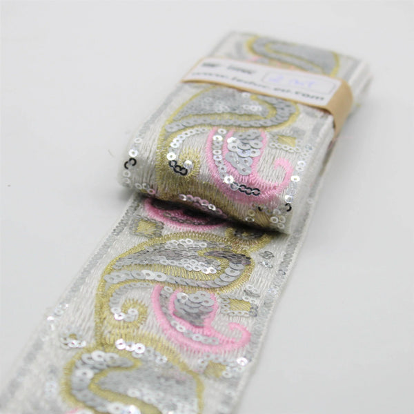 5 meters Fancy Embroided Trimmings #FSH3006 #FSH3007 #FSH3008 - ACCESSOIRES LEDUC BV