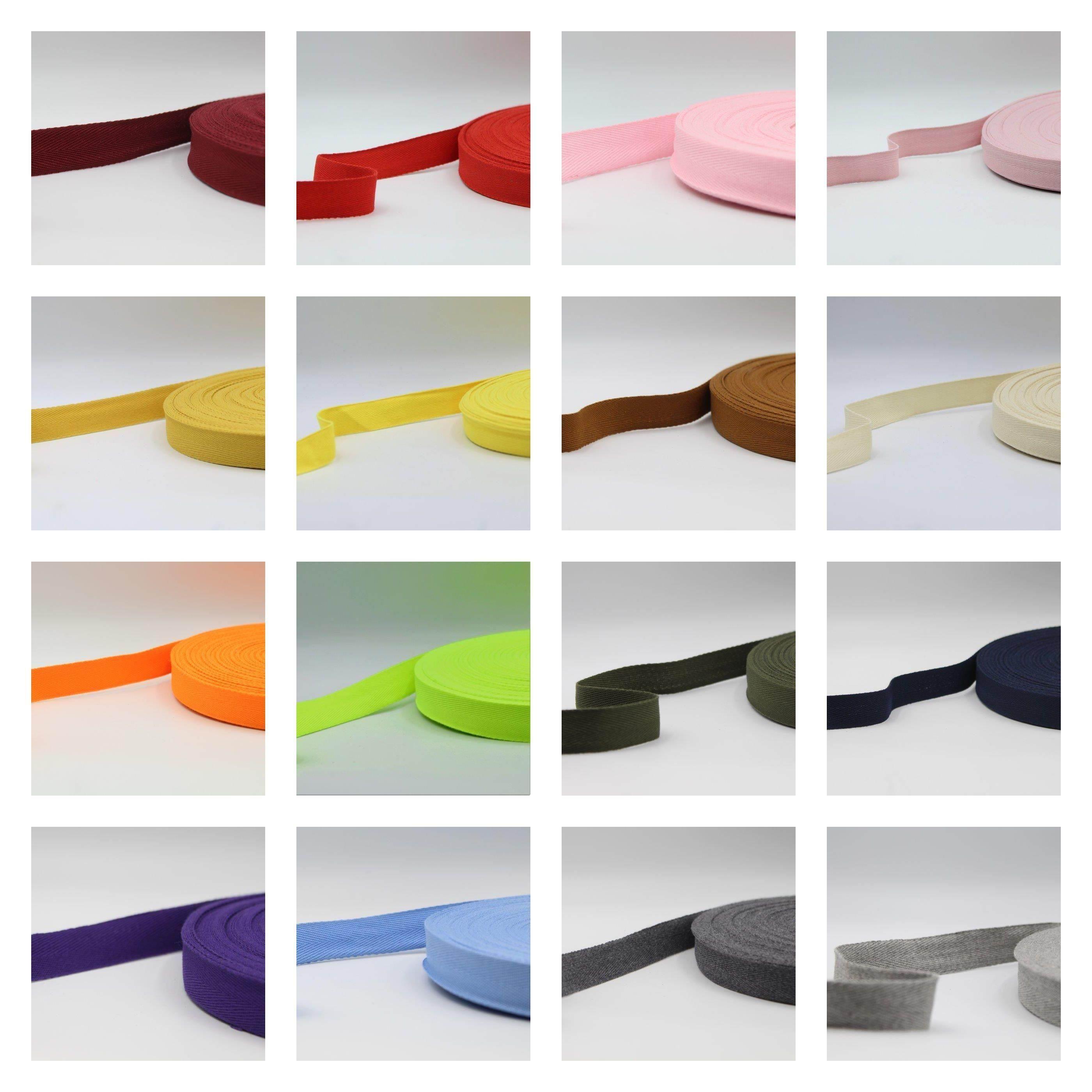 45 meters 20mm Coloured Cotton Herringbone - ACCESSOIRES LEDUC BV