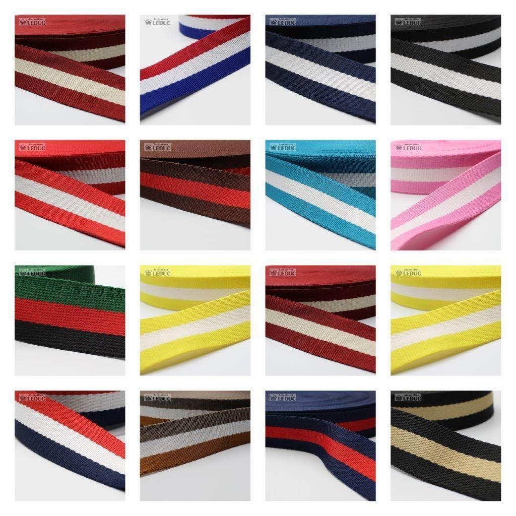 5 meters 40mm Striped Webbing #RUB1907 - ACCESSOIRES LEDUC BV