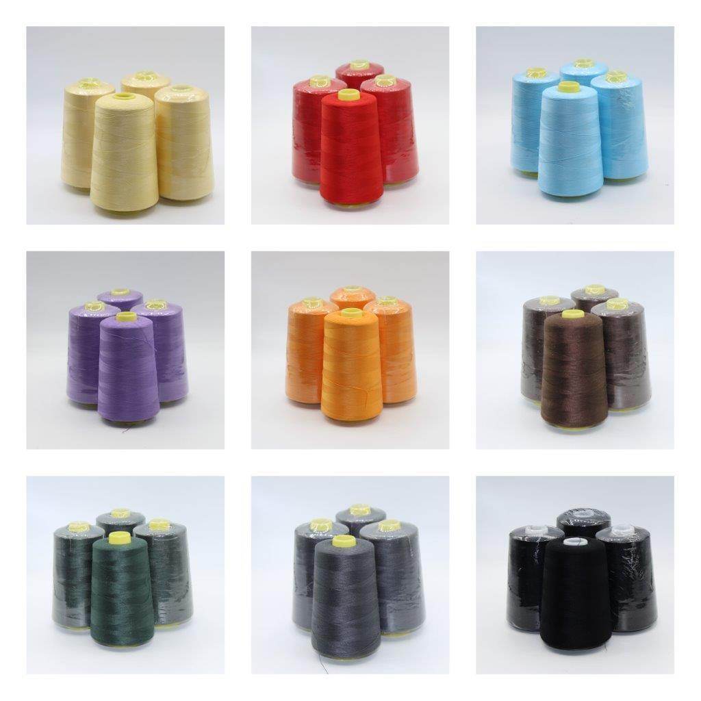 4 spools Overlock Yarn 4x5000 METERS - Polyester 100% - ACCESSOIRES LEDUC BV