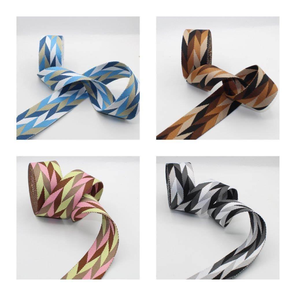 5 Meters 50mm Striped Arrow Mosaic Webbing #RUB1995 - ACCESSOIRES LEDUC BV