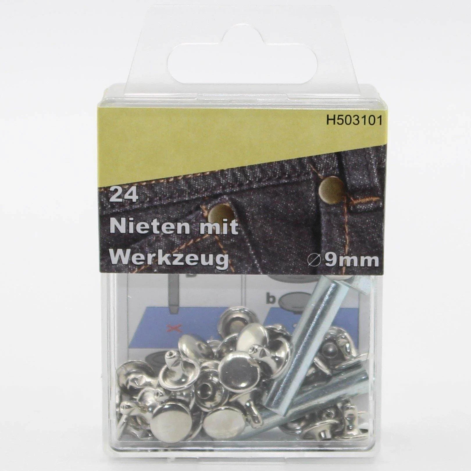 Blister of 24 Rivets 9mm with Tool - ACCESSOIRES LEDUC BV