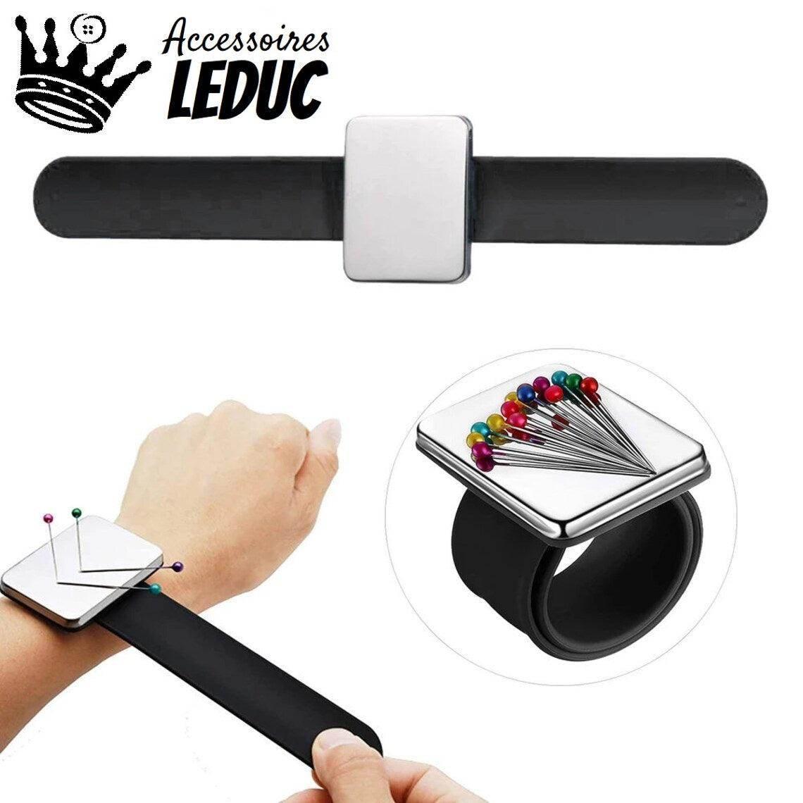 Multicolor Magnetic Bracelet, Sewing Pin Holder, Watchband Magnet, Pin Keeper, Wrist Pin Cushion, Sewing and Knitting Accessory - ACCESSOIRES LEDUC BV