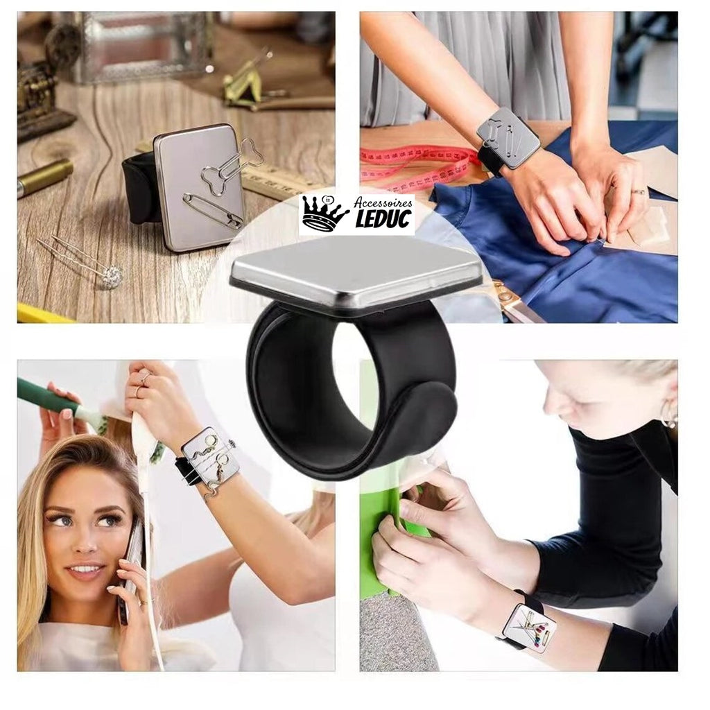 Magnetic Pin Holder Wrist Band, Magnetic Wrist Sewing Pincushion Wristband  For Gel Pin Holder For Stylist Hair Pins Holder With Combs For Braiding Hai