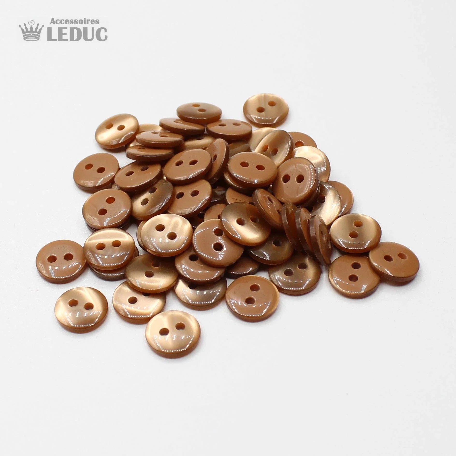 50 pieces - 2 Holes Polyester Button for Blouses 20mm (32") - (KP2 105 32") - ACCESSOIRES LEDUC