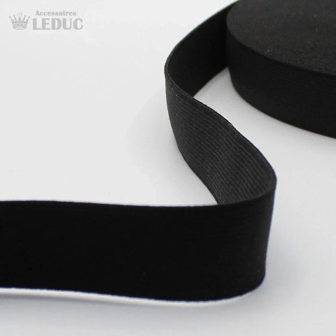 50m Knitted Elastic Black or White - European Quality - available in 15/20/25/30/35/40/45/50/60/70/80/90/100/110 or 120mm #200/xx - ACCESSOIRES LEDUC BV