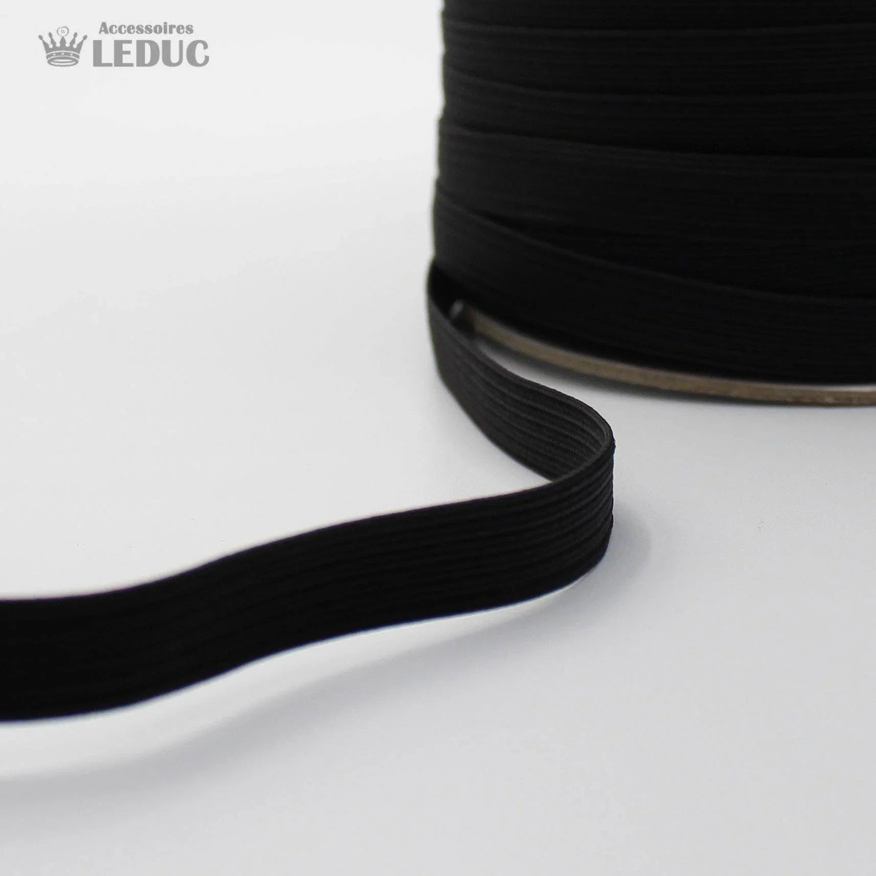 150M - 7MM BLACK Elastic - ACCESSOIRES LEDUC BV
