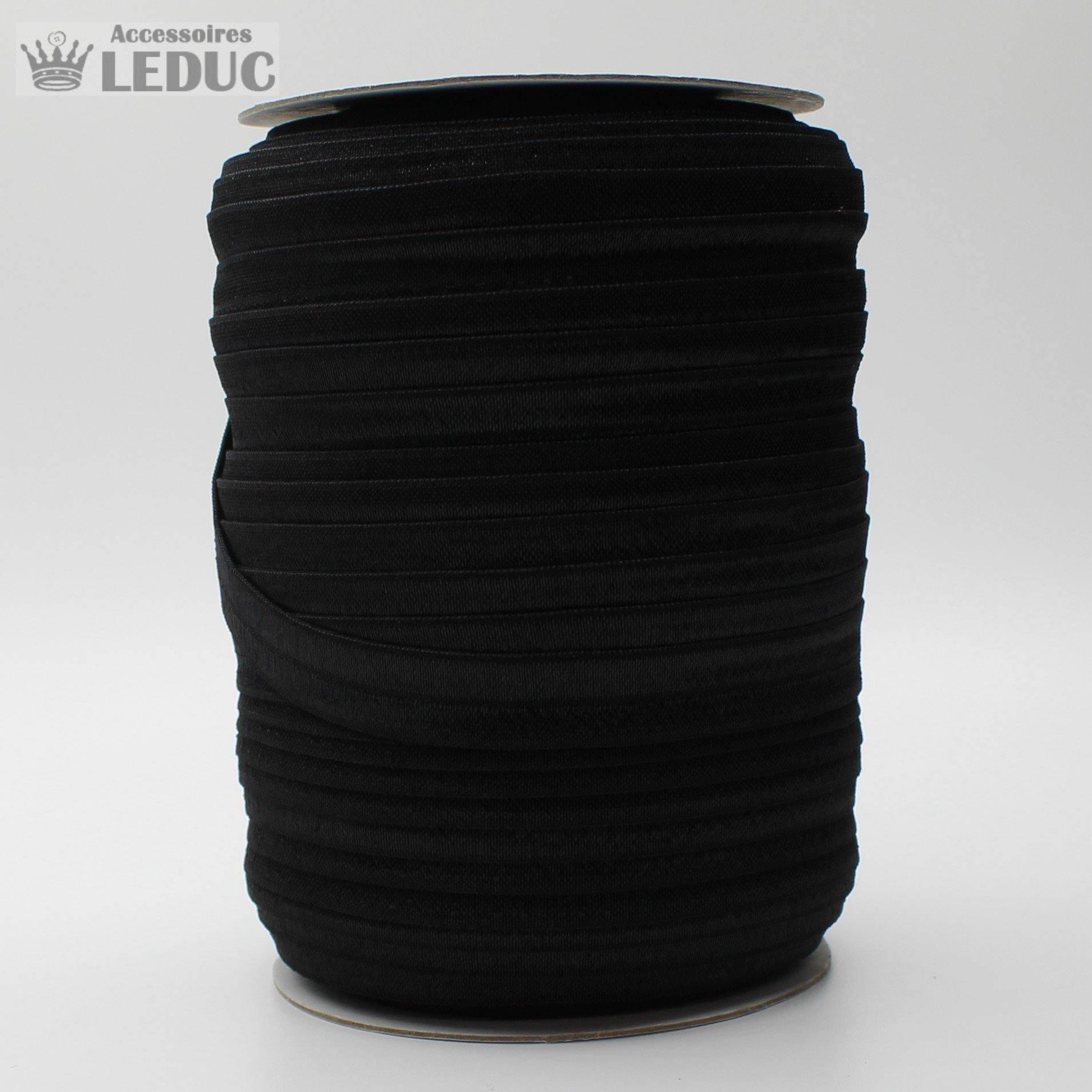 100 METRES - 15mm PREFOLDED BIAS SATIN ELASTIC WHITE or BLACK - ACCESSOIRES LEDUC BV