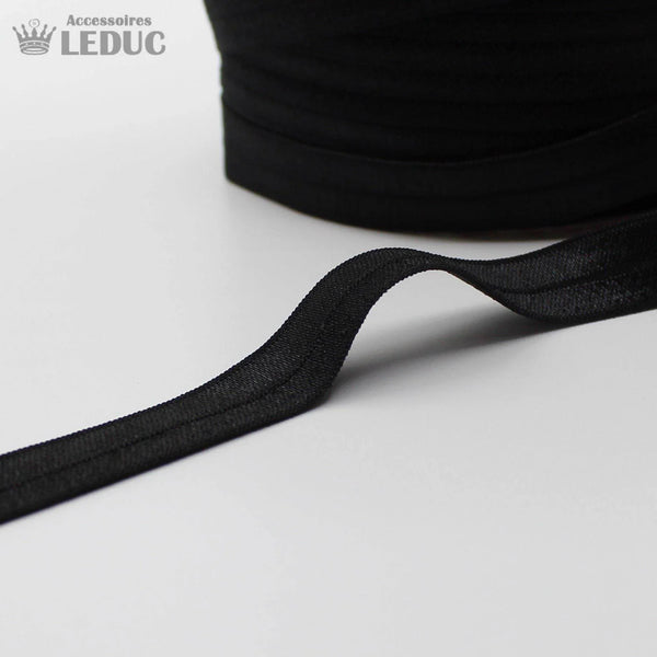 100 METRES - 15mm PREFOLDED BIAS SATIN ELASTIC WHITE or BLACK - ACCESSOIRES LEDUC BV