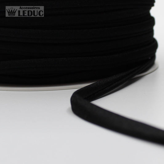 100 METRES - 5mm  TUBULAR LYCRA ELASTIC SPAGHETTI WHITE or BLACK - ACCESSOIRES LEDUC