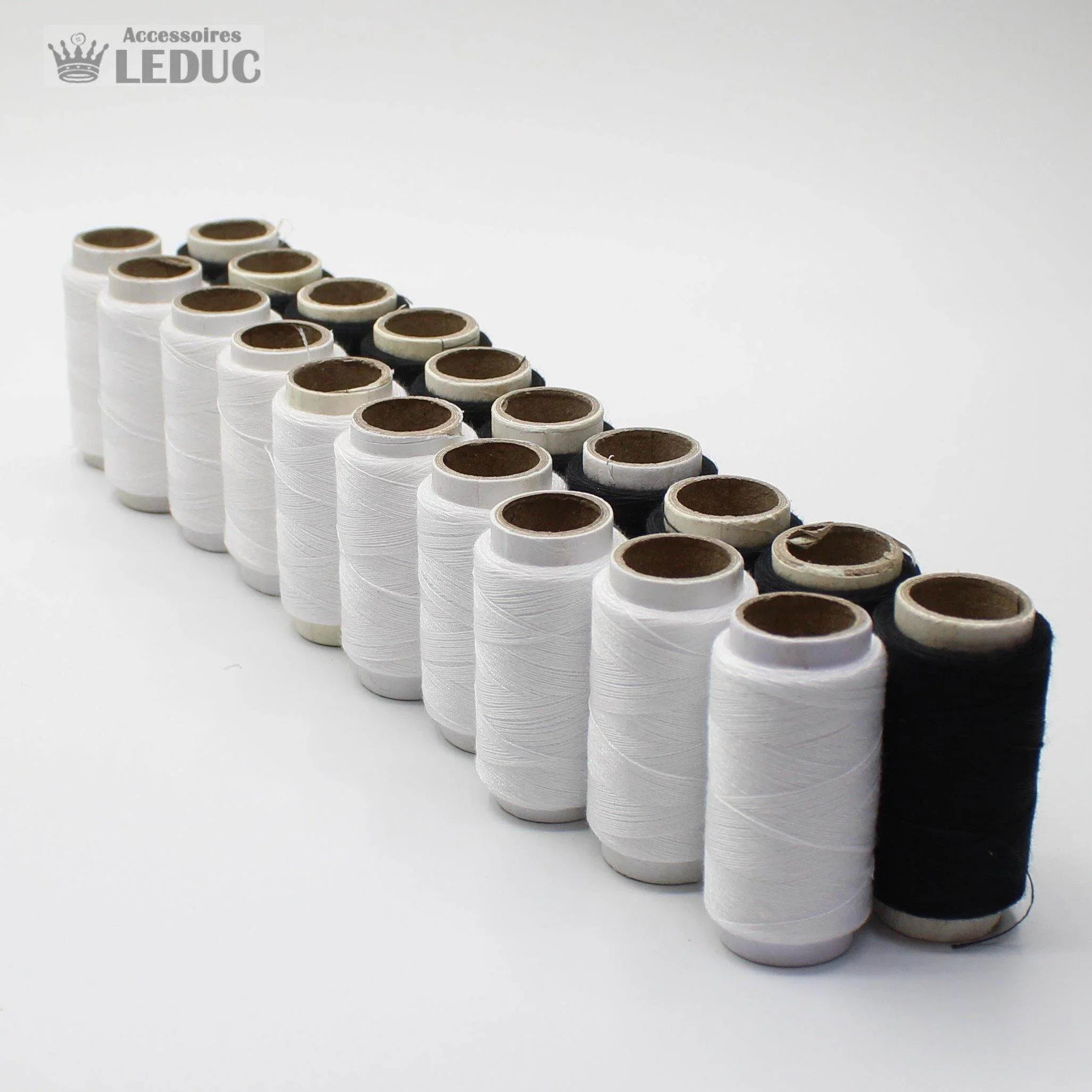 20x200m Yarn 100% Polyester 10 WHITE + 10 BLACK - ACCESSOIRES LEDUC BV