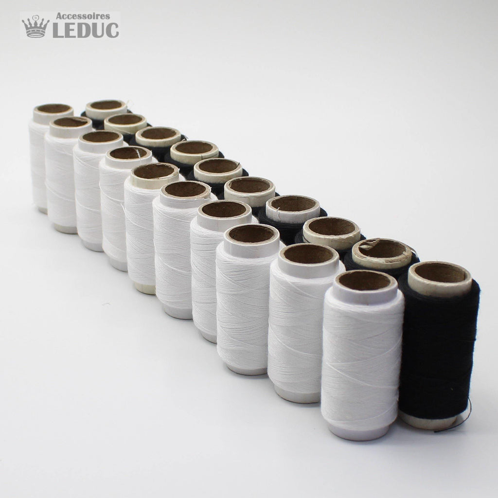 20x200m Yarn 100% Polyester 10 WHITE + 10 BLACK - ACCESSOIRES LEDUC