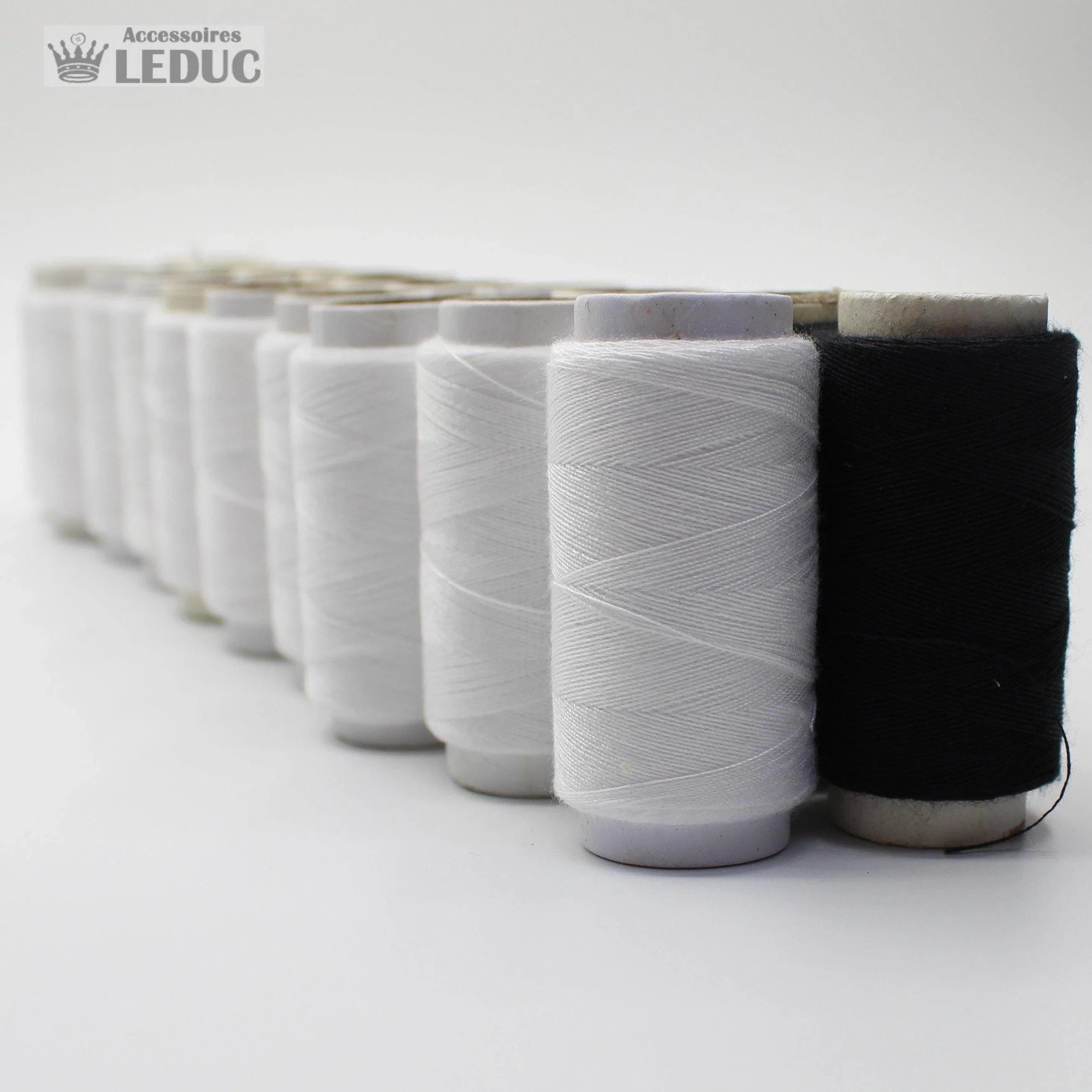 20x200m Yarn 100% Polyester 10 WHITE + 10 BLACK - ACCESSOIRES LEDUC BV