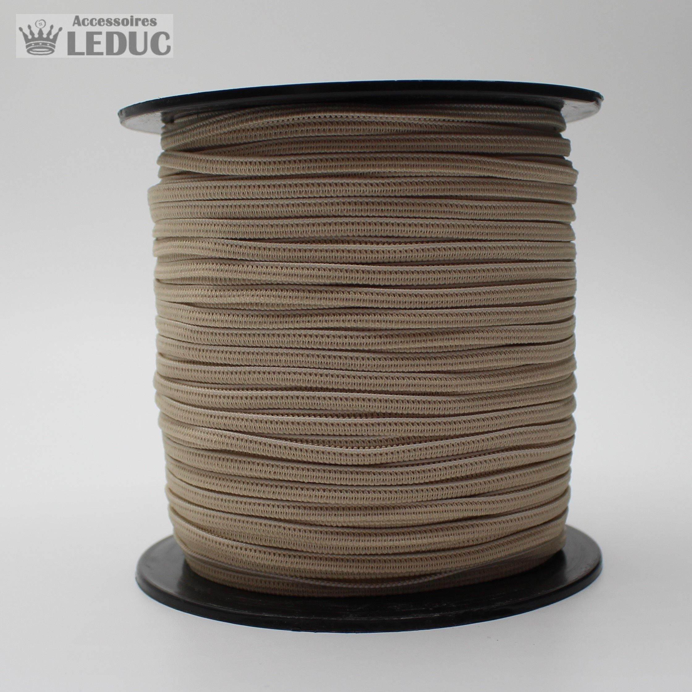 100 METRES - 3mm KNITTED Coloured Elastic - ACCESSOIRES LEDUC BV